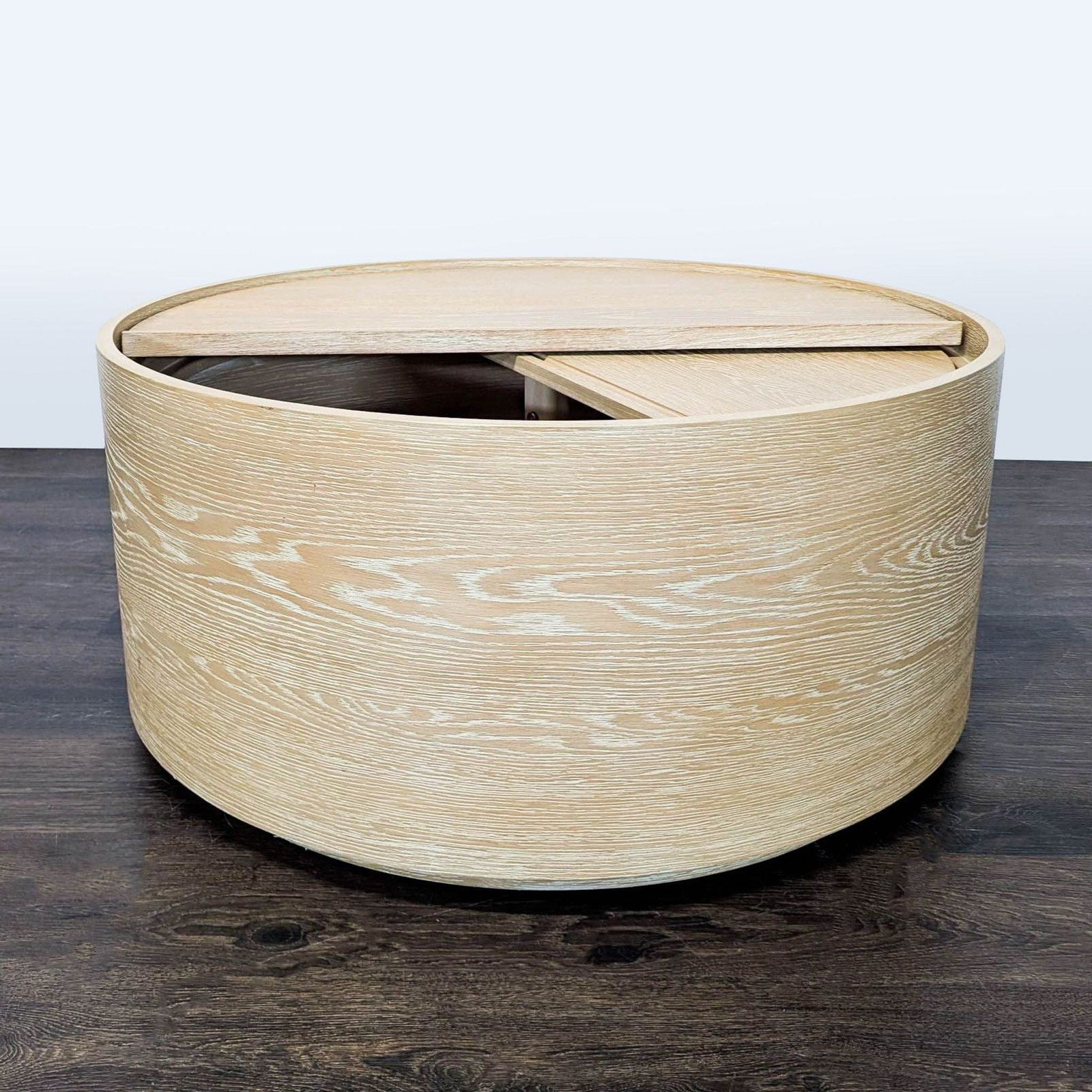 West Elm Volume Round Storage Drum Coffee Table