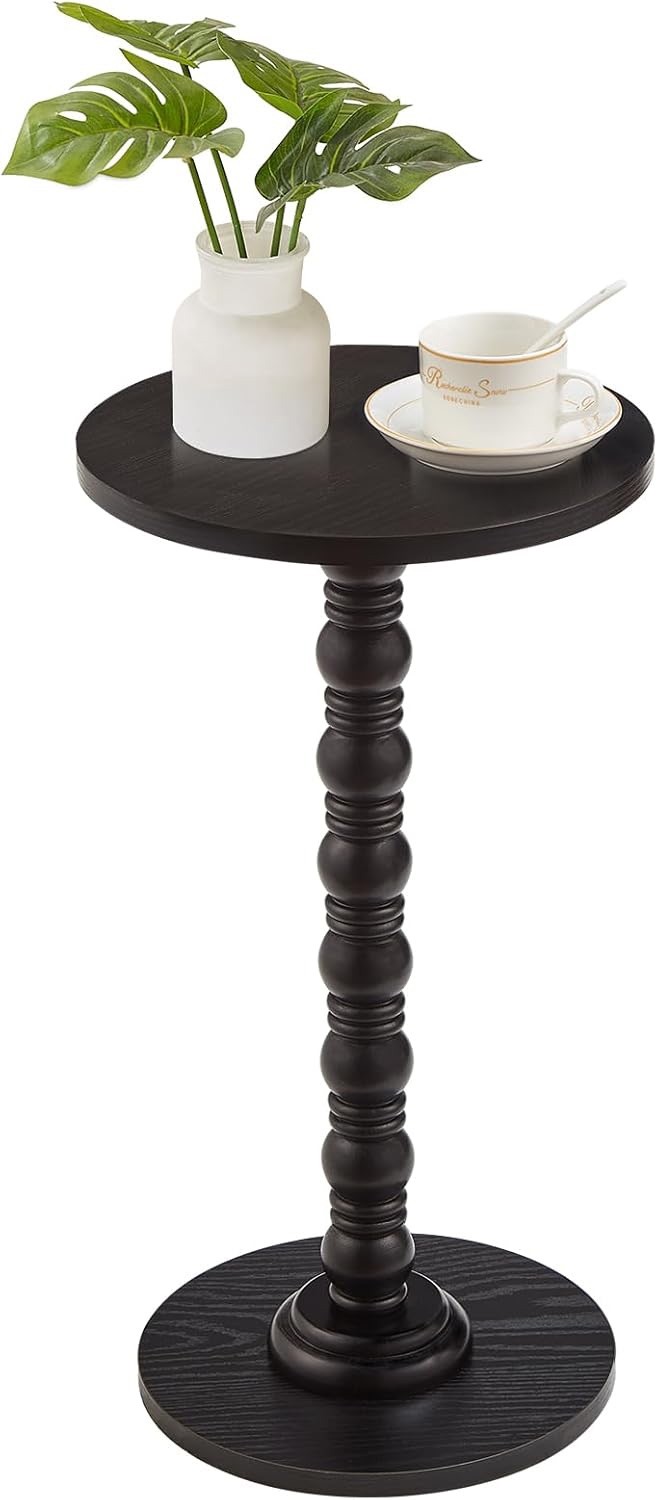Round Side Table,Stable Small Drink Table for Small Spaces, Modern Accent Sid…