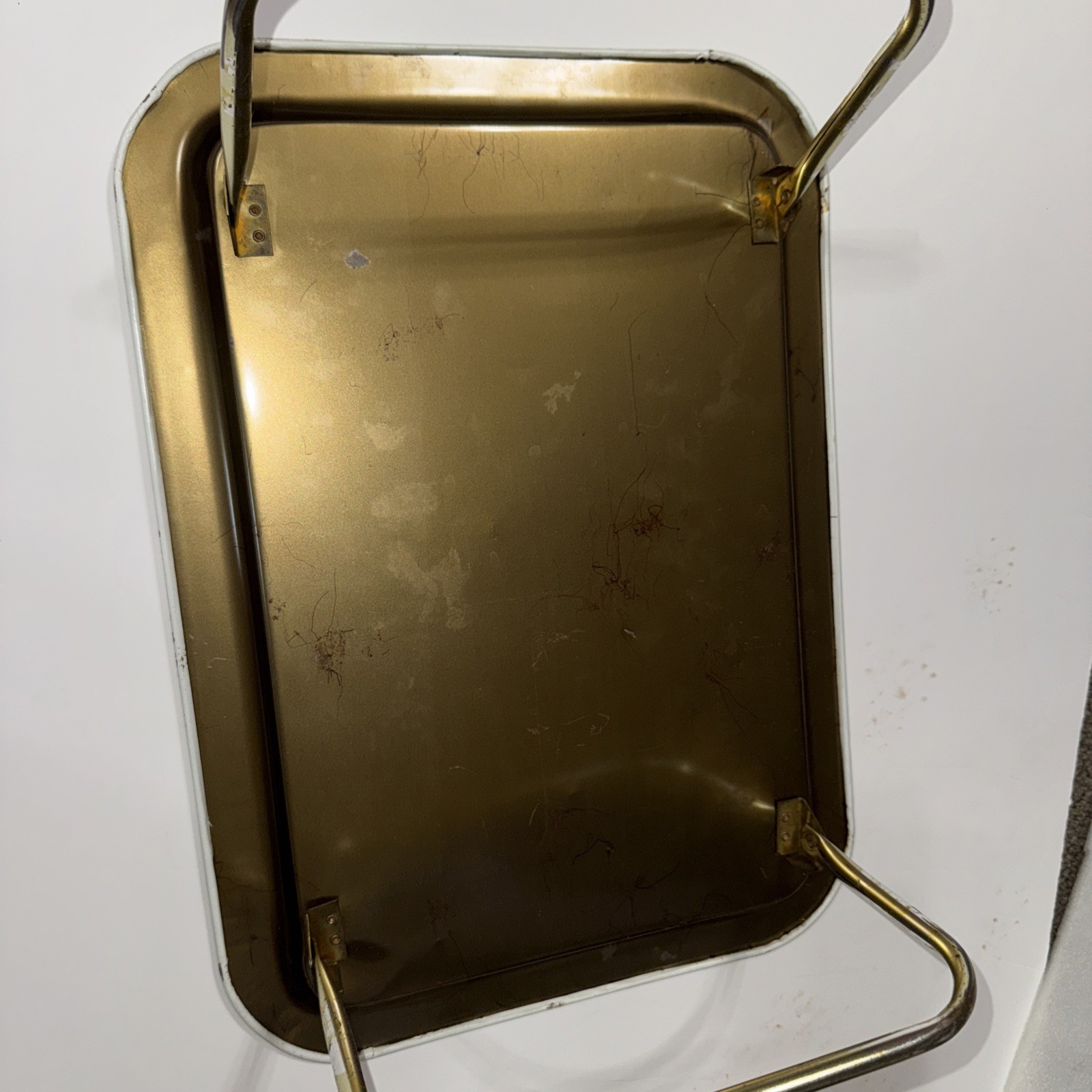 Vintage Folding Floral Metal Lap Tray TV Retro Mid Century Bed EC