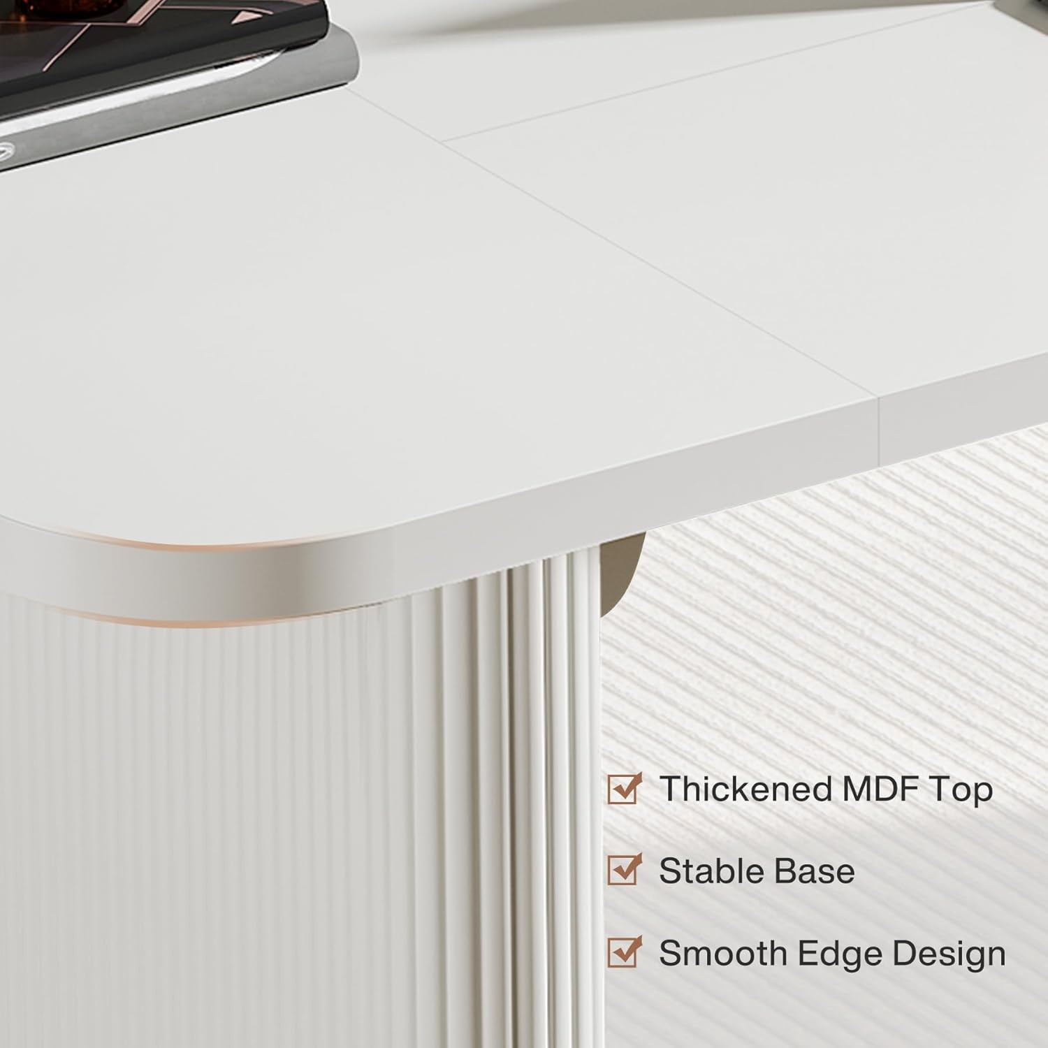 62-Inch Modern Executive Desk, Wood Office Desk, Large Aesthetic Computer Desk