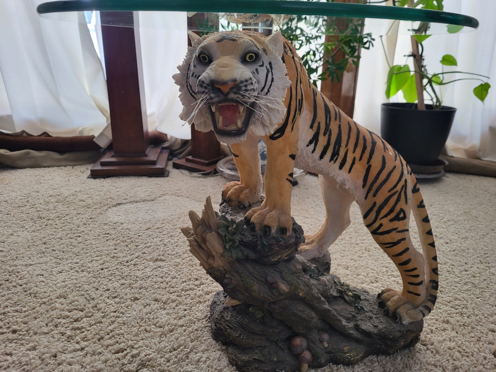 Handcrafted Resin Tiger End Table. “One-of-a-kind resin tiger table. Unique