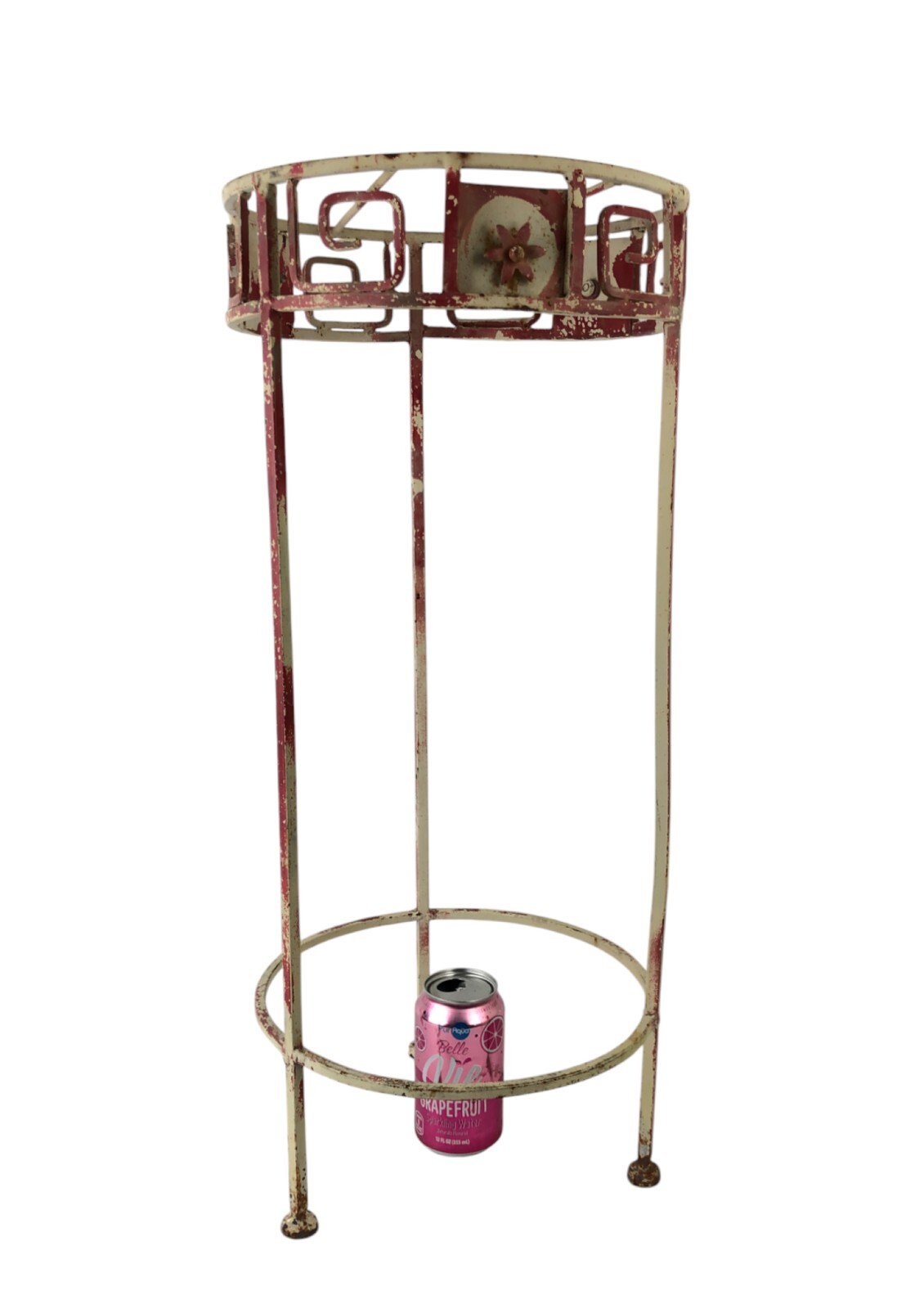 Round Patio Lightweight Metal Side Table Indoor/Outdoor Small 25 x 11 x 11″