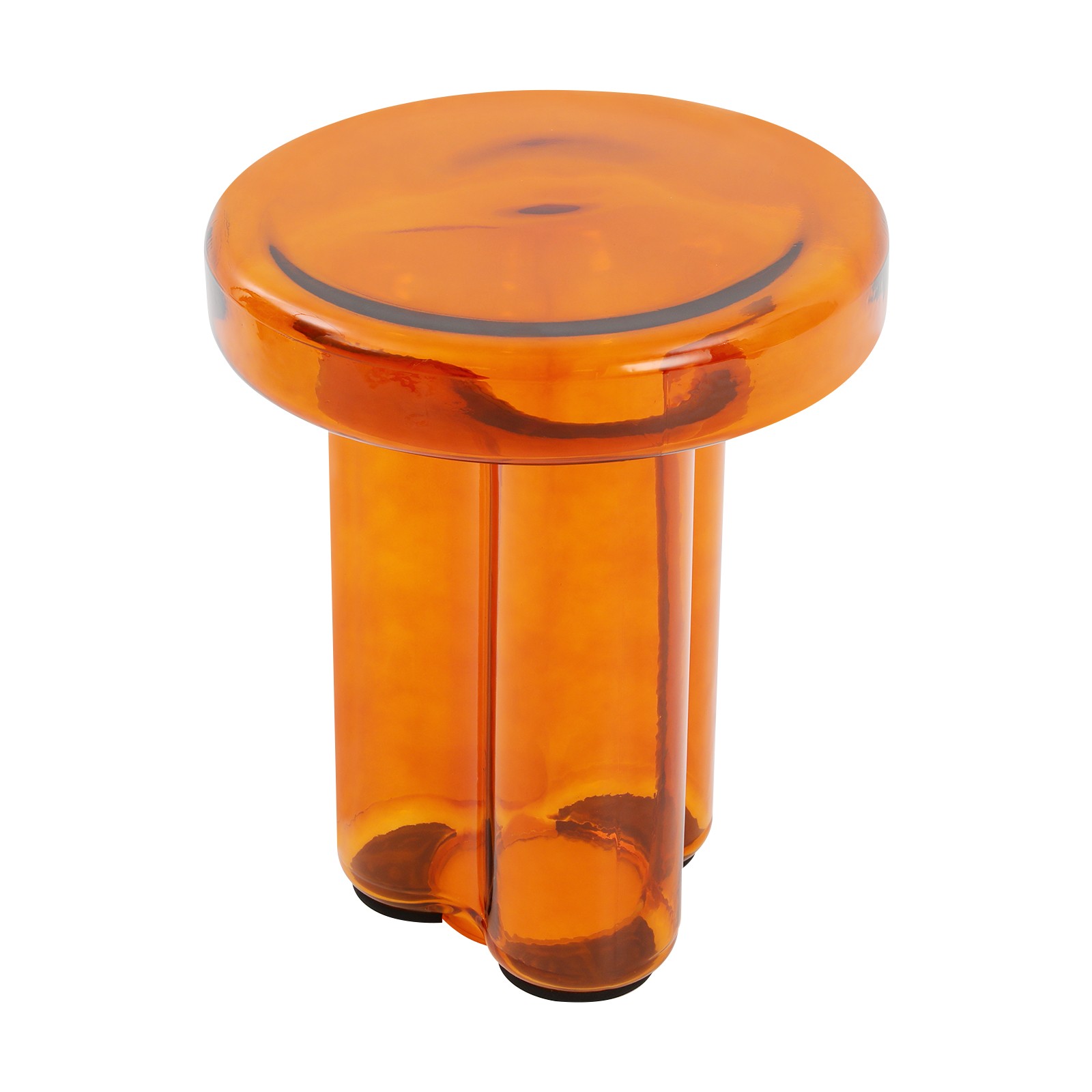15*17.7in Round Glass Side Table 44.09 lbs Load Coffee Table, Modern Sofa Table