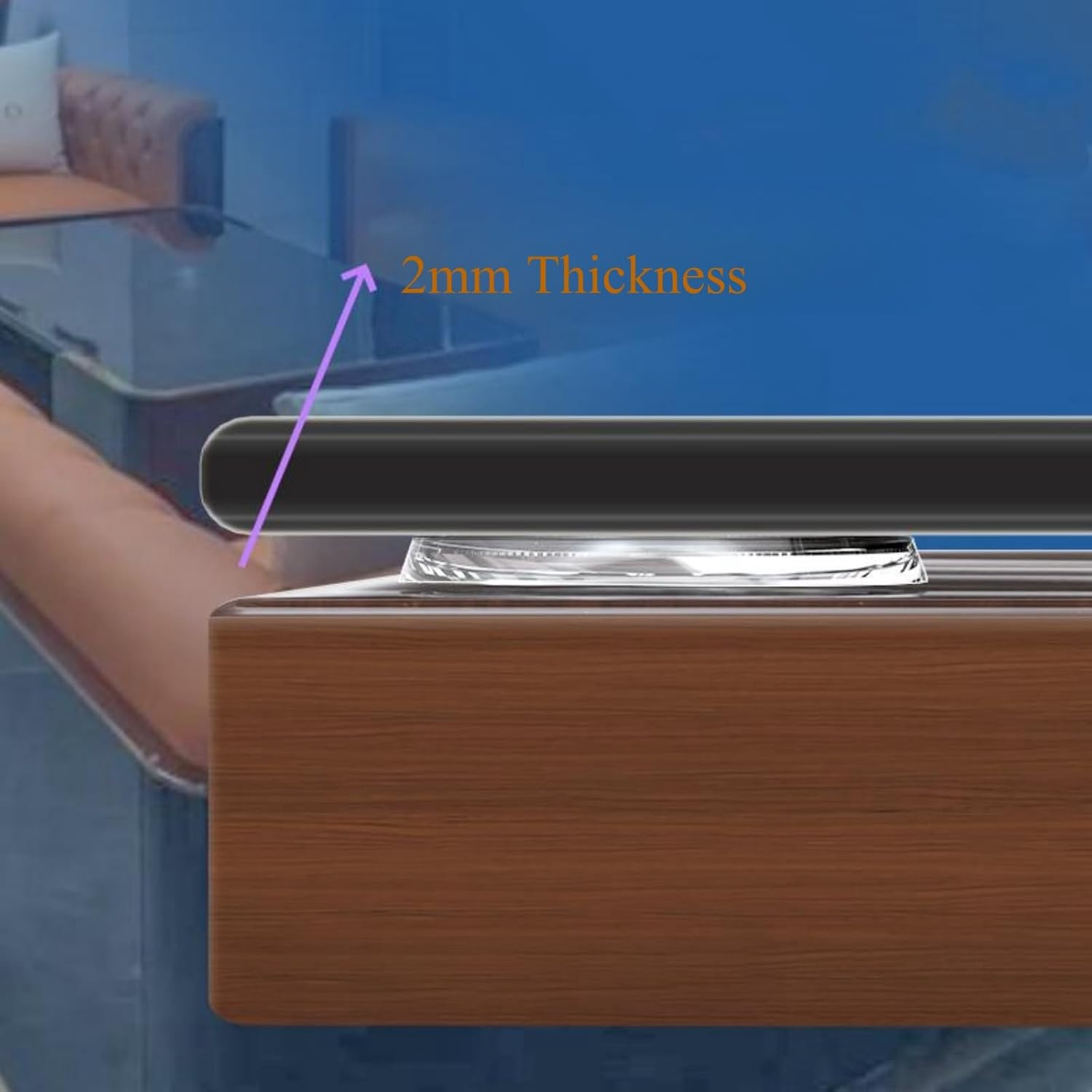 30Counts,Extremely Soft Thin Clear Glass Table Top Bumpers Non-Adhesive,Glass Ta