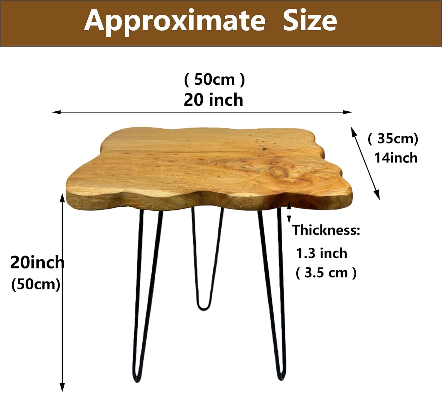 Live Edge Cedar End Table 20″ x 14″ x 20″ Small Side Table Natural Wood Slab