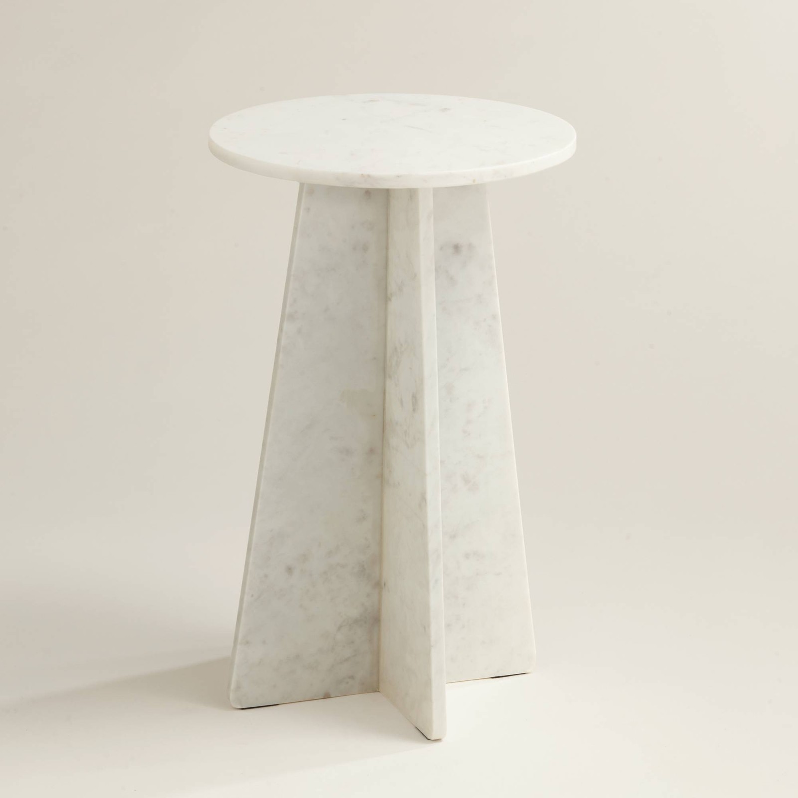 Possini Euro Dulce 22″ High White Marble Side Table