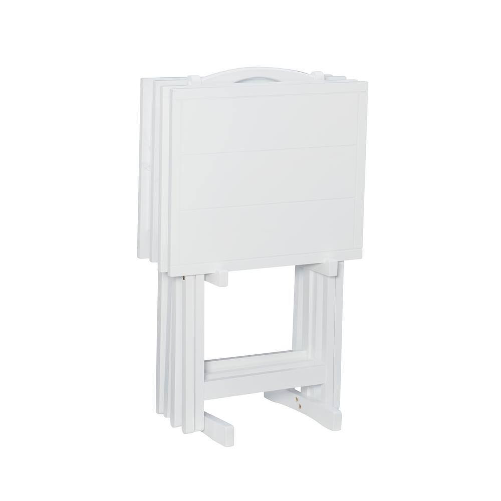 Fennec 15.75 In. L Wood Top Folding Tray White Tables