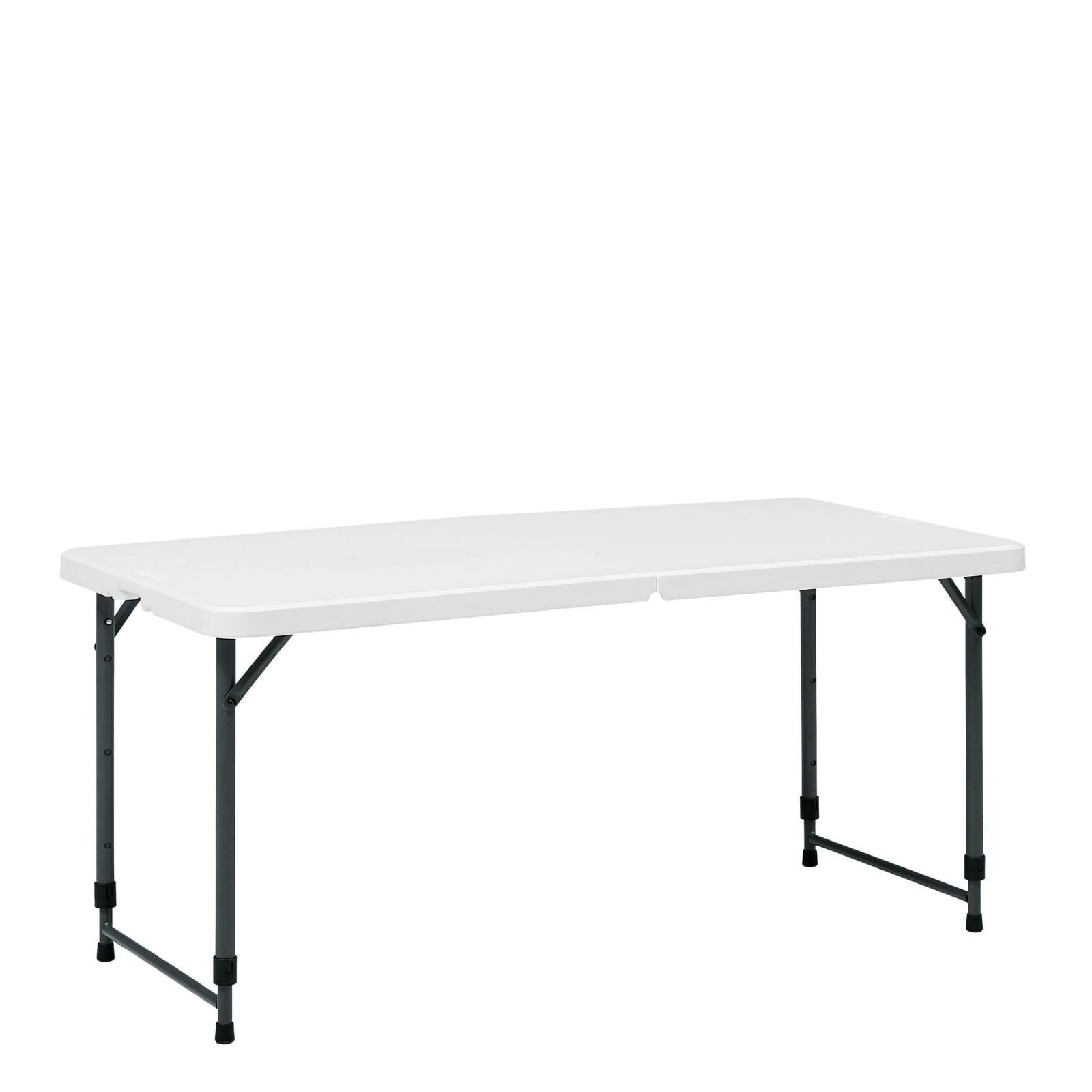 Mainstays 4 Foot Adjustable Height Folding Plastic Table, White