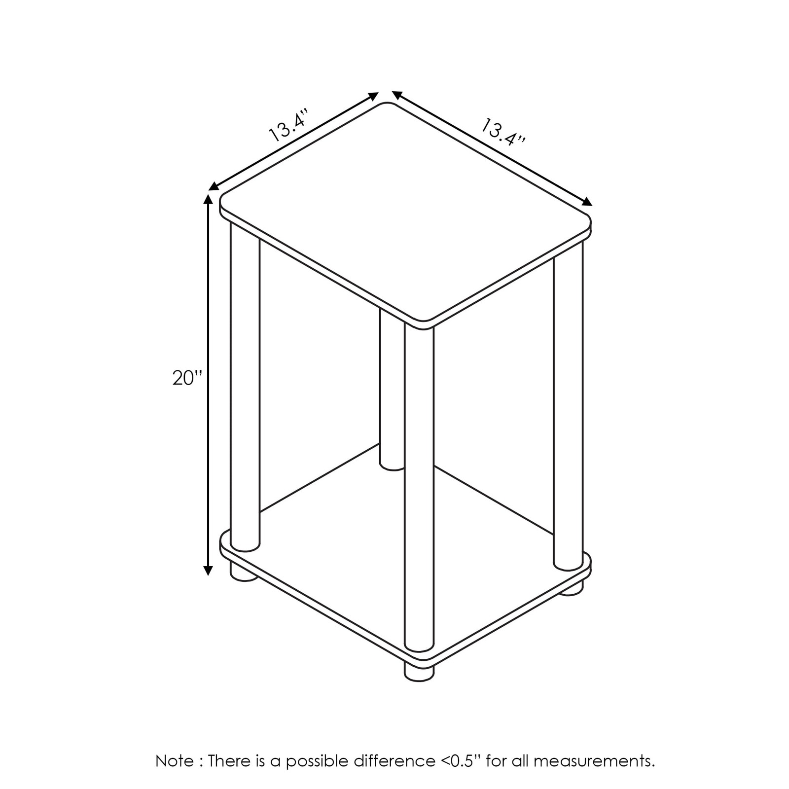 End Table Brown & Walnut W/ Easy Assembly & Versatile Use for Any Room