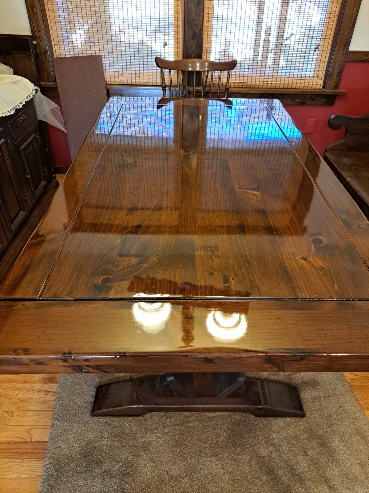 Rectangular Brown Wood Dining Table 70 x 39 x 42 in Indoor Dining Room