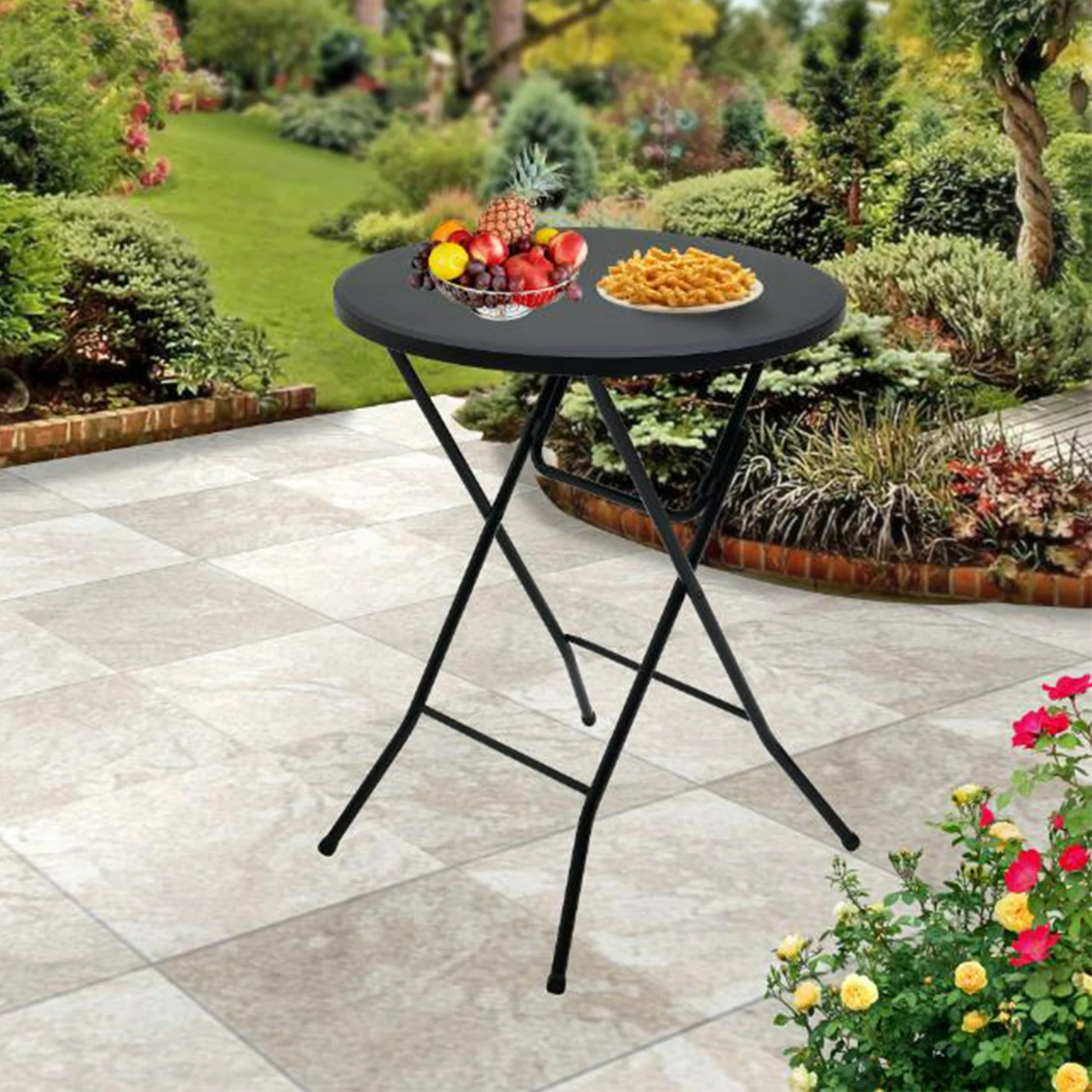 Mainstays 31″ Round High-Top Folding Table, Black – Free Shipping