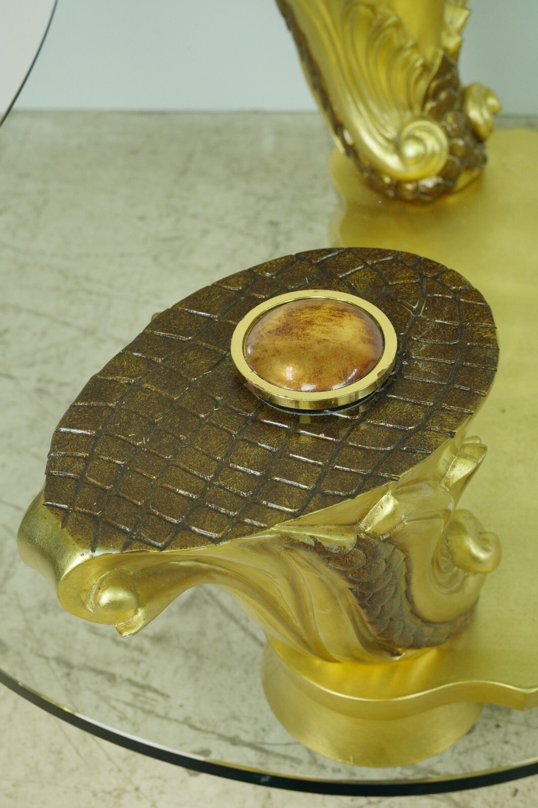 Art Deco Colombostile Il Gusto Dei Principi Glass Top Gold Coffee Table