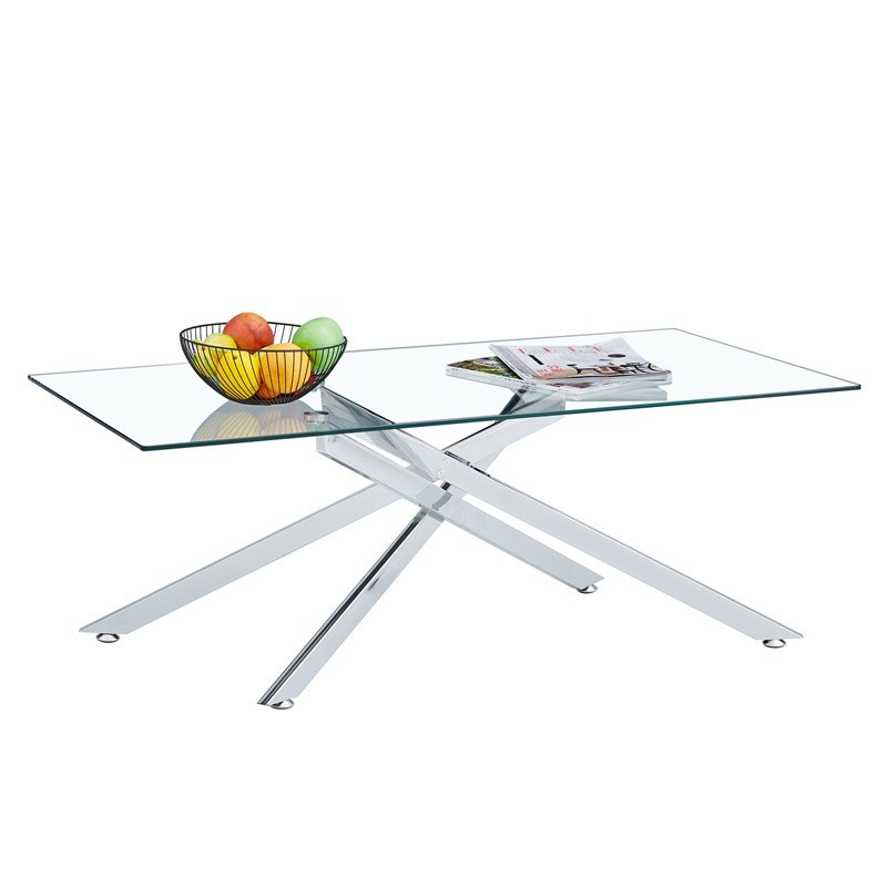 Modern Rectangular Stylish Design 47.2″ Clear Tempered Glass Coffee Table