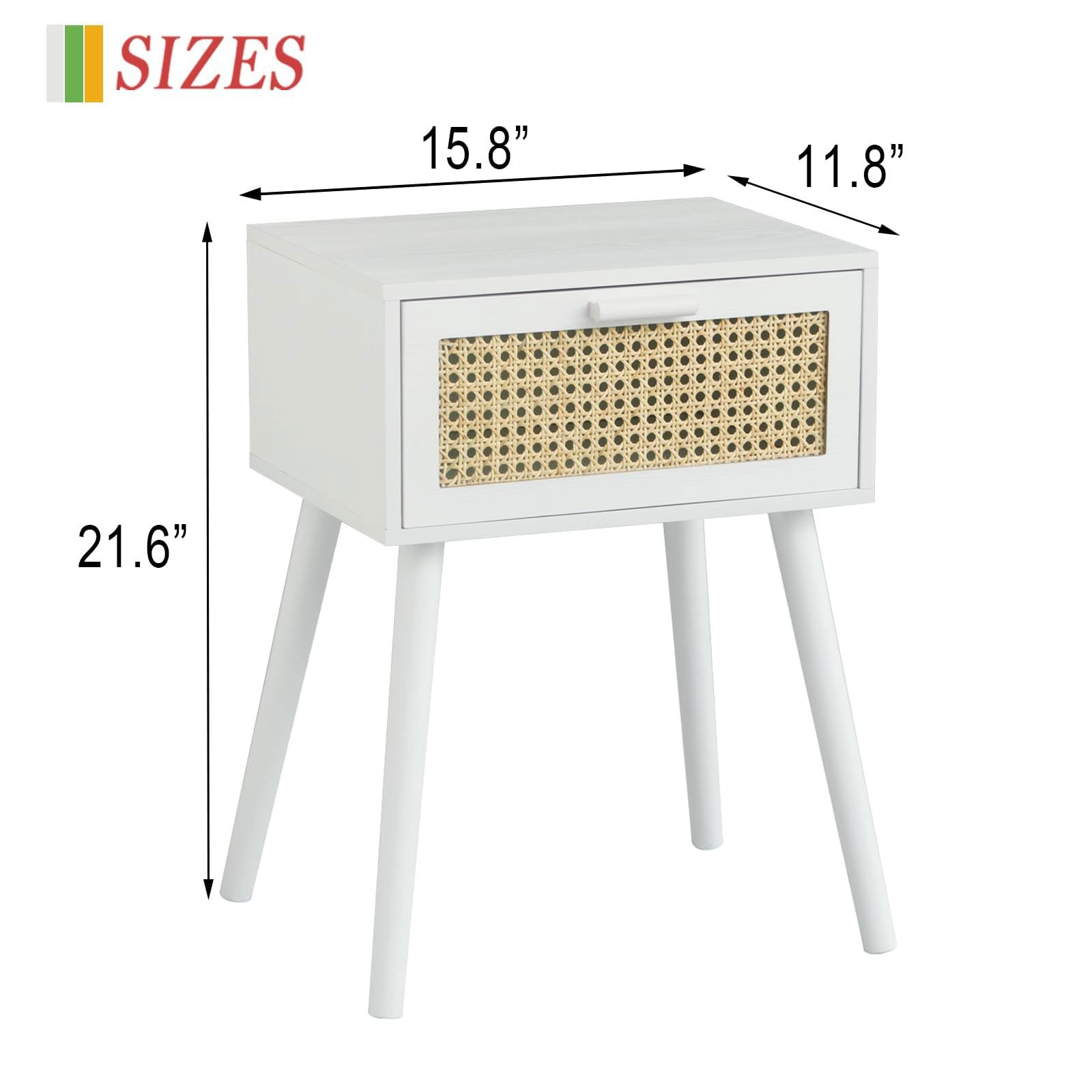 AWASEN White Rattan 12 inches x 15.8 x 22 inches,