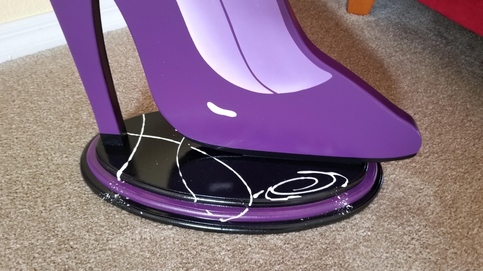 Purple Shoe Table, high heel table, unique shoe End Table, accent table by Art69