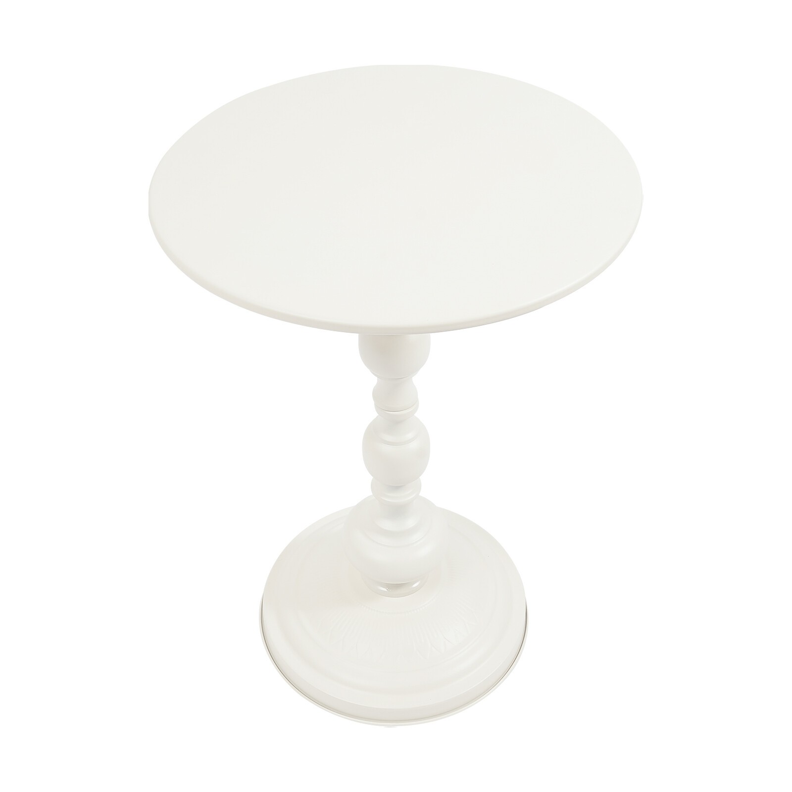 Round Side Table Retro Coffee End Table Small Accent Pedestal Table White Home