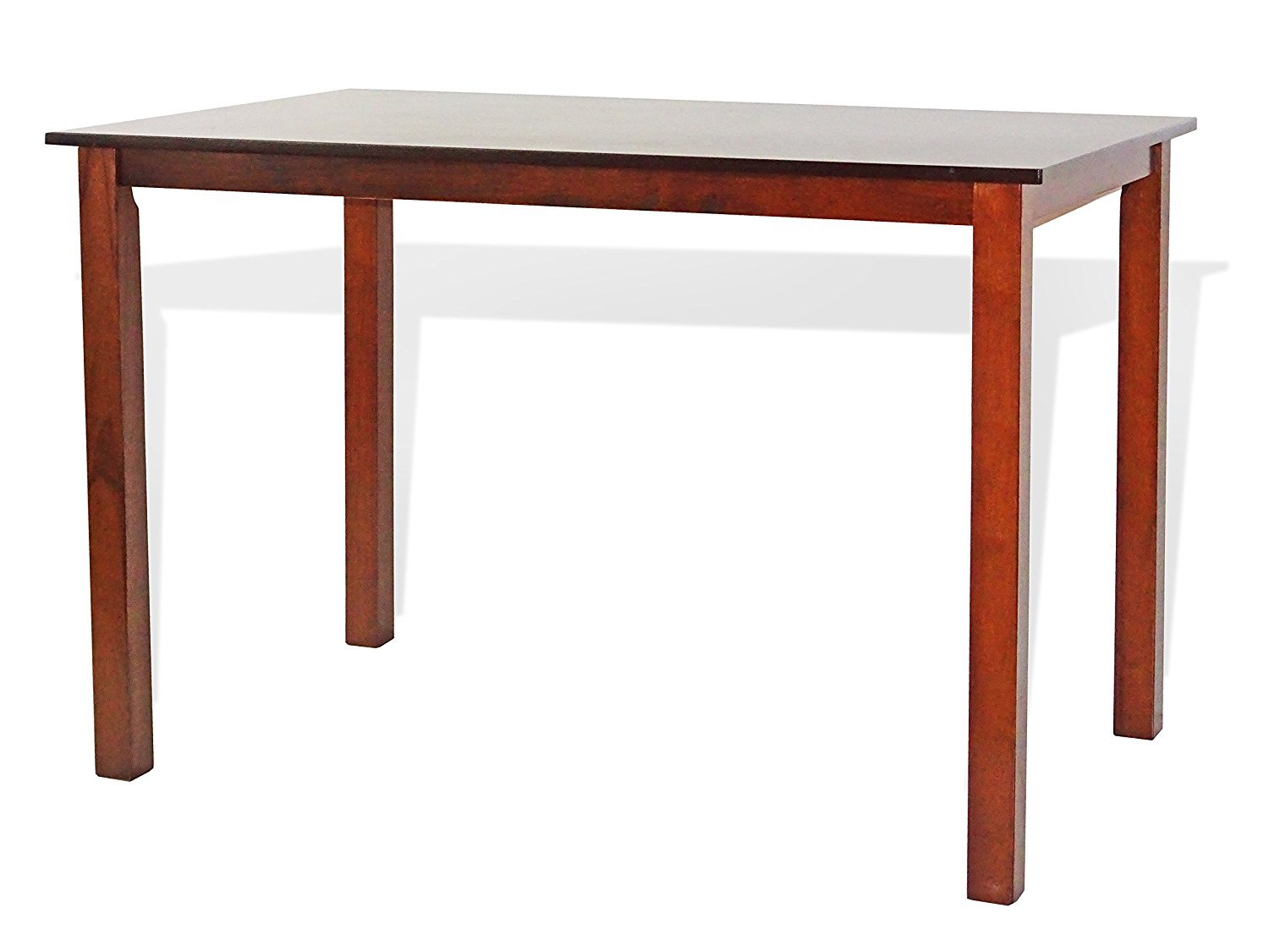 Contemporary Modern Rectangular Dining Kitchen Table in Dark Walnut Finish