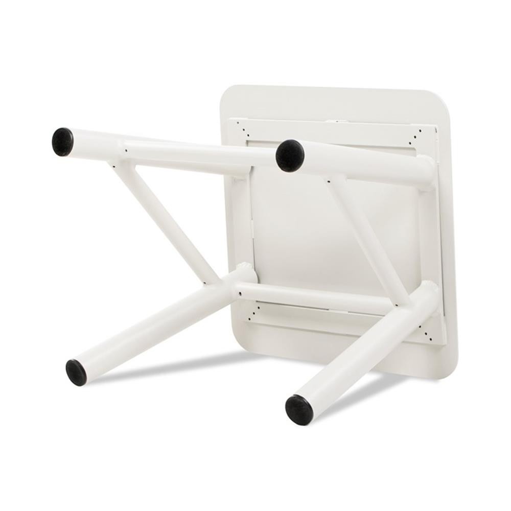 Pemberly Row 19.5″ Square Outdoor Patio Side Table in Light Beige Gray