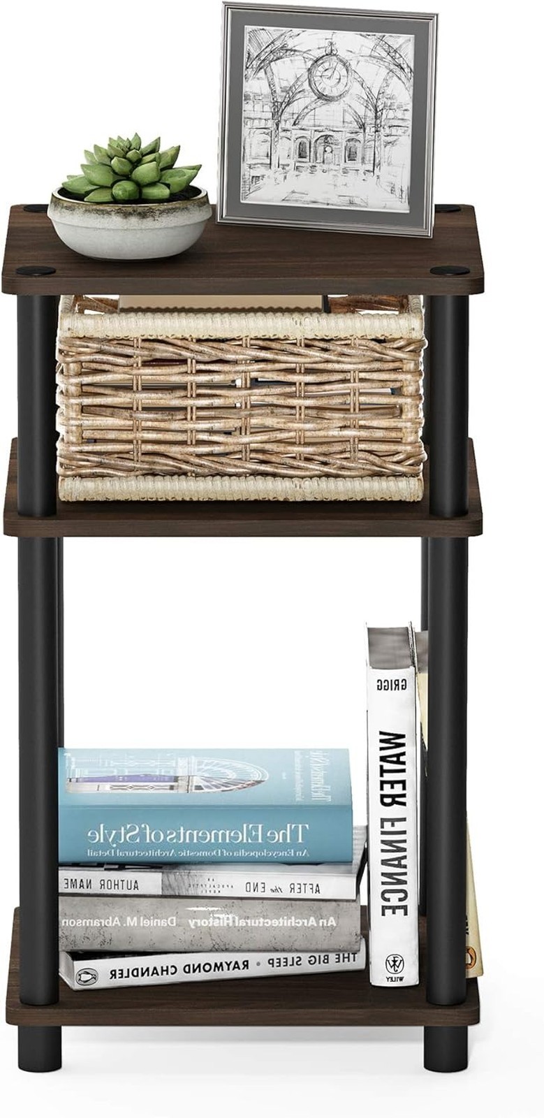 End Table 3-Tier Open Shelves Night Stand Bedside Table Living Room Bedroom