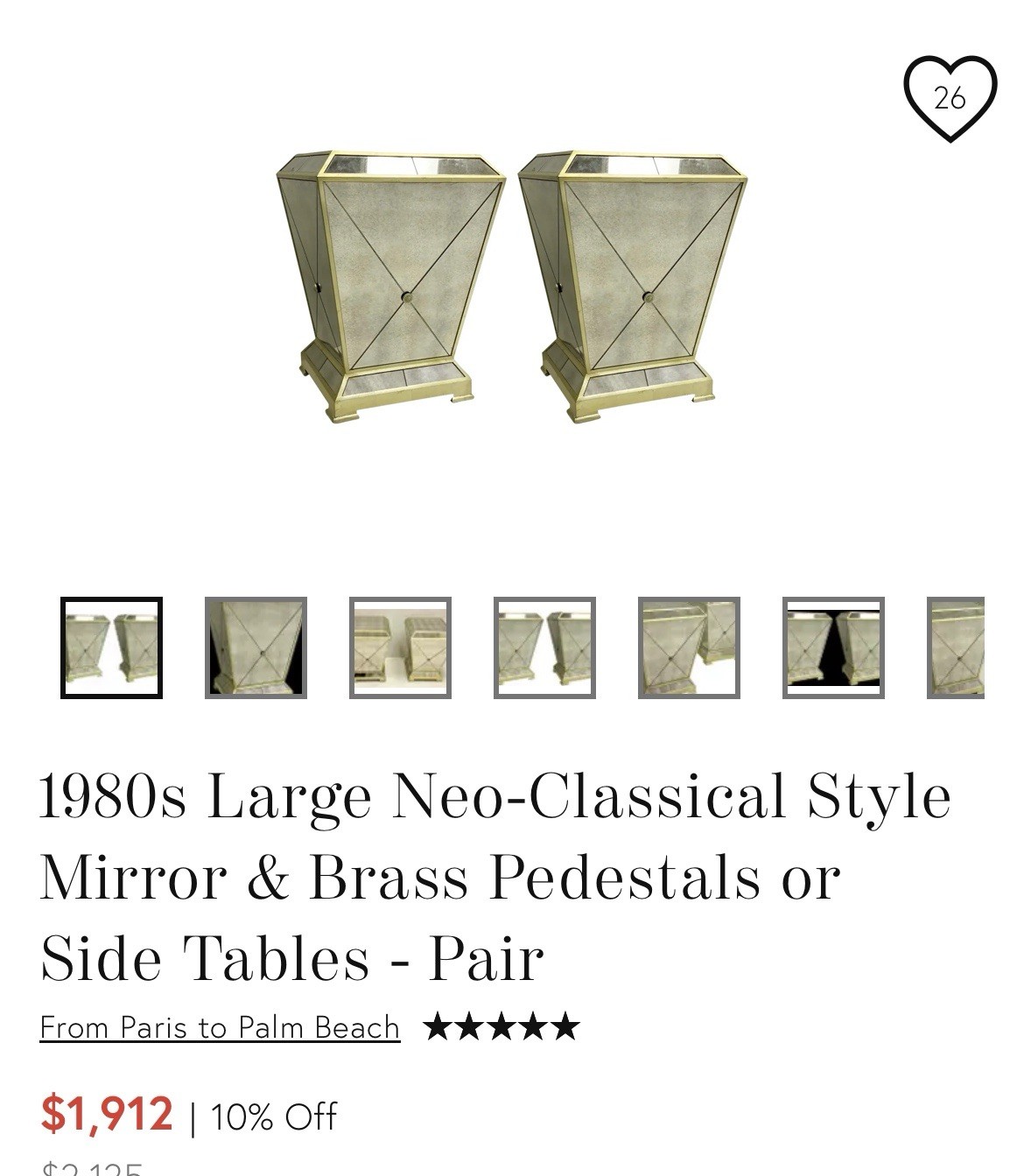Pair of Z Gallerie Mirrored Dining Table Bases Hollywood Regency Style Pedestals