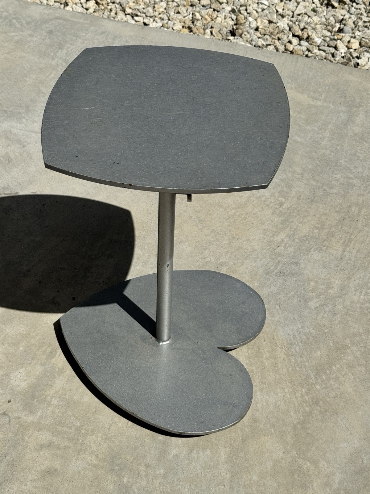 Modern Steel Side Table — Adjustable Height Pedestal, Heavy Duty