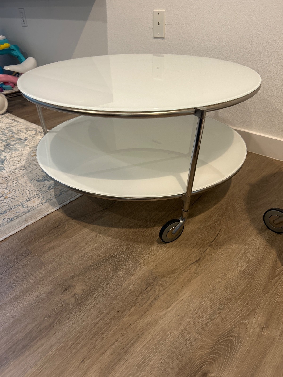 Rare Vintage 1990s IKEA Strind Coffee Table Set of 2, White Round
