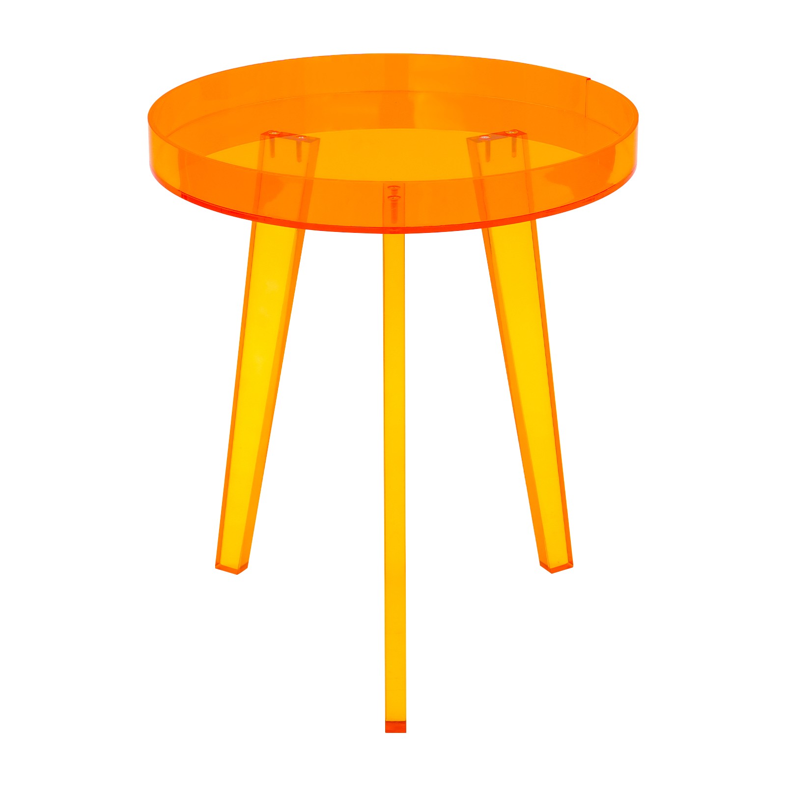 Orange Acrylic Side Table Side Table, End Table for Living Room, Bedroom