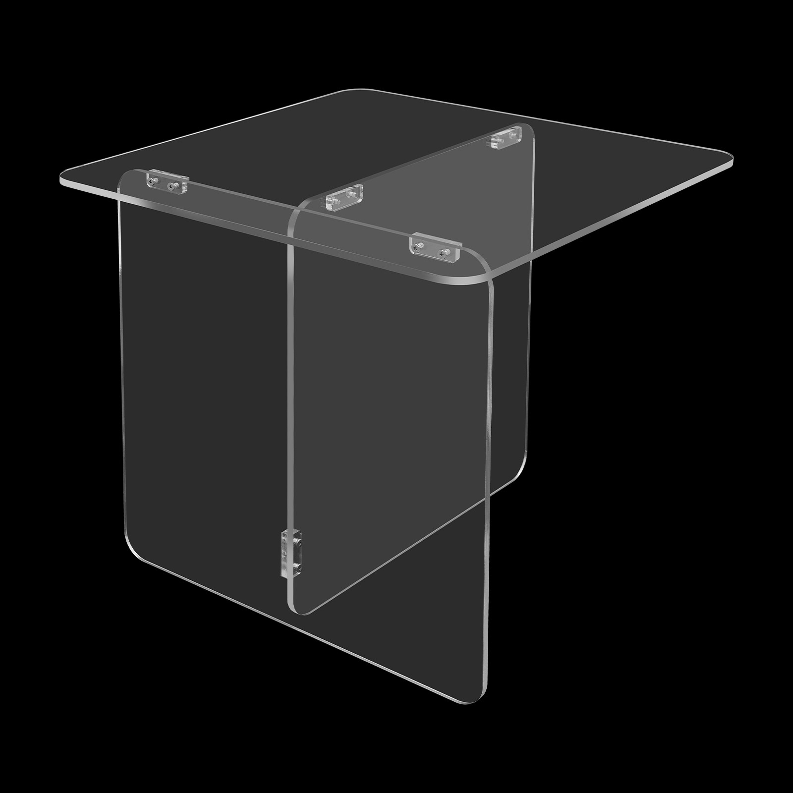 Acrylic Side Table, End Table, Free Standing Clear Modern Bedside Table