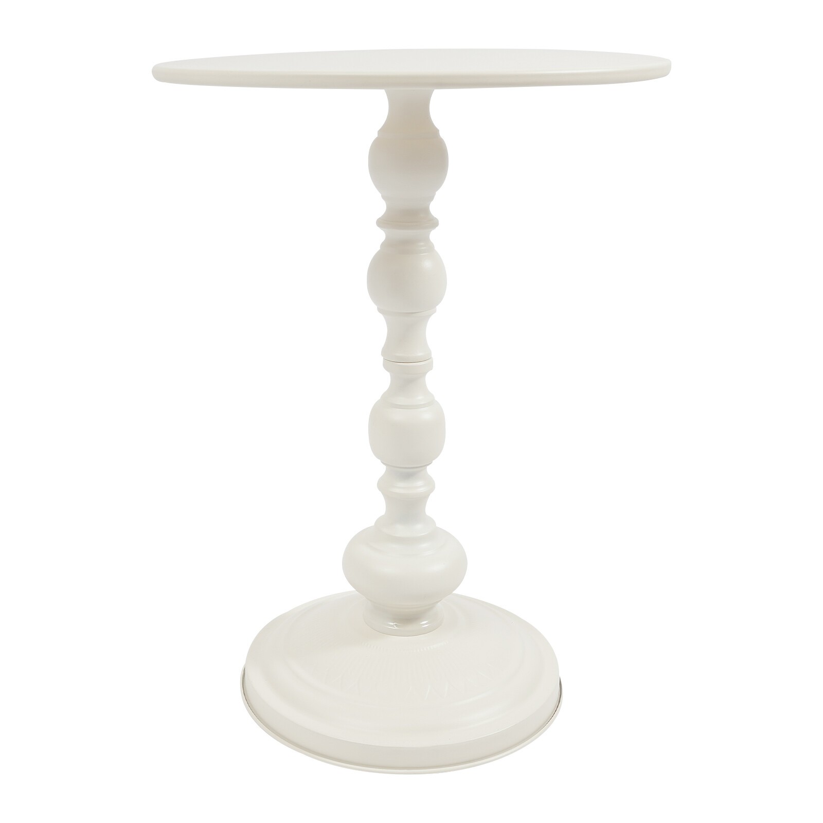 Round Side Table Retro Coffee End Table Small Accent Pedestal Table White Home