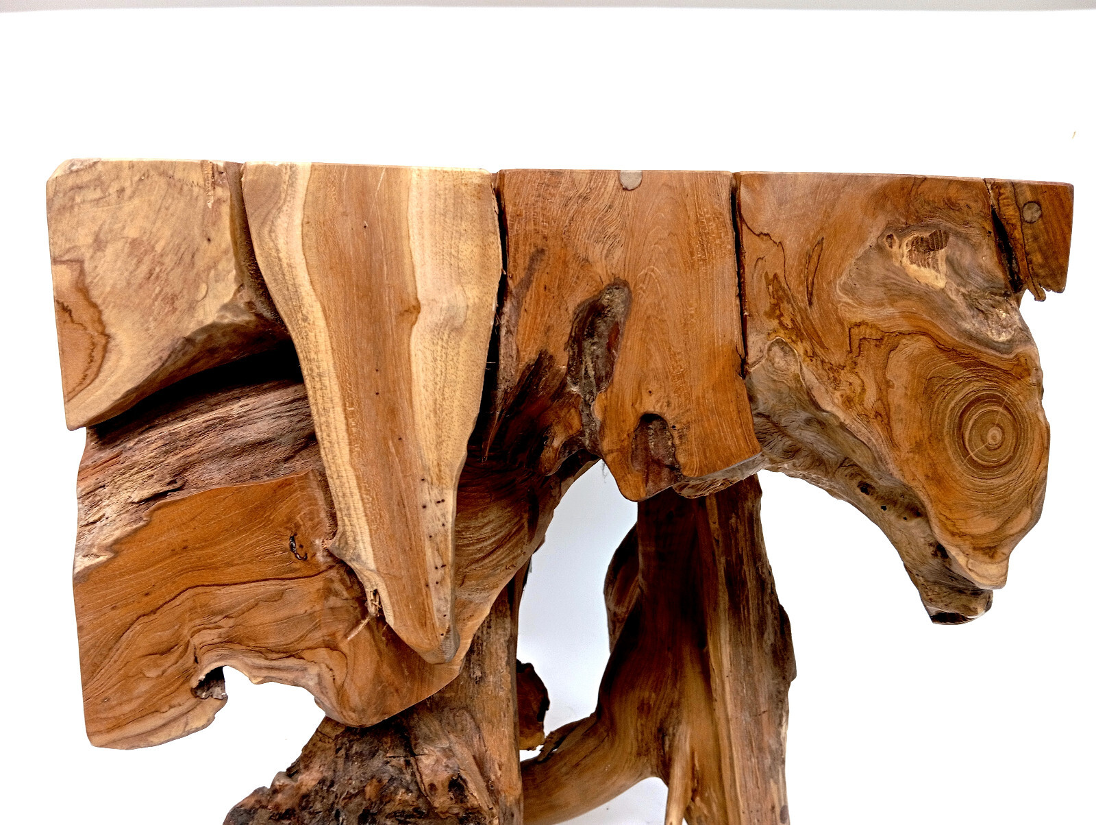 Teak Wood Side Table Root Wood Stool Solid Teak Wood Log Table