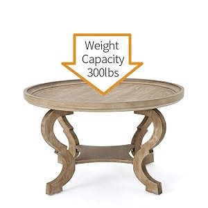 Althea Faux Wood Circular Coffee Table, Nature