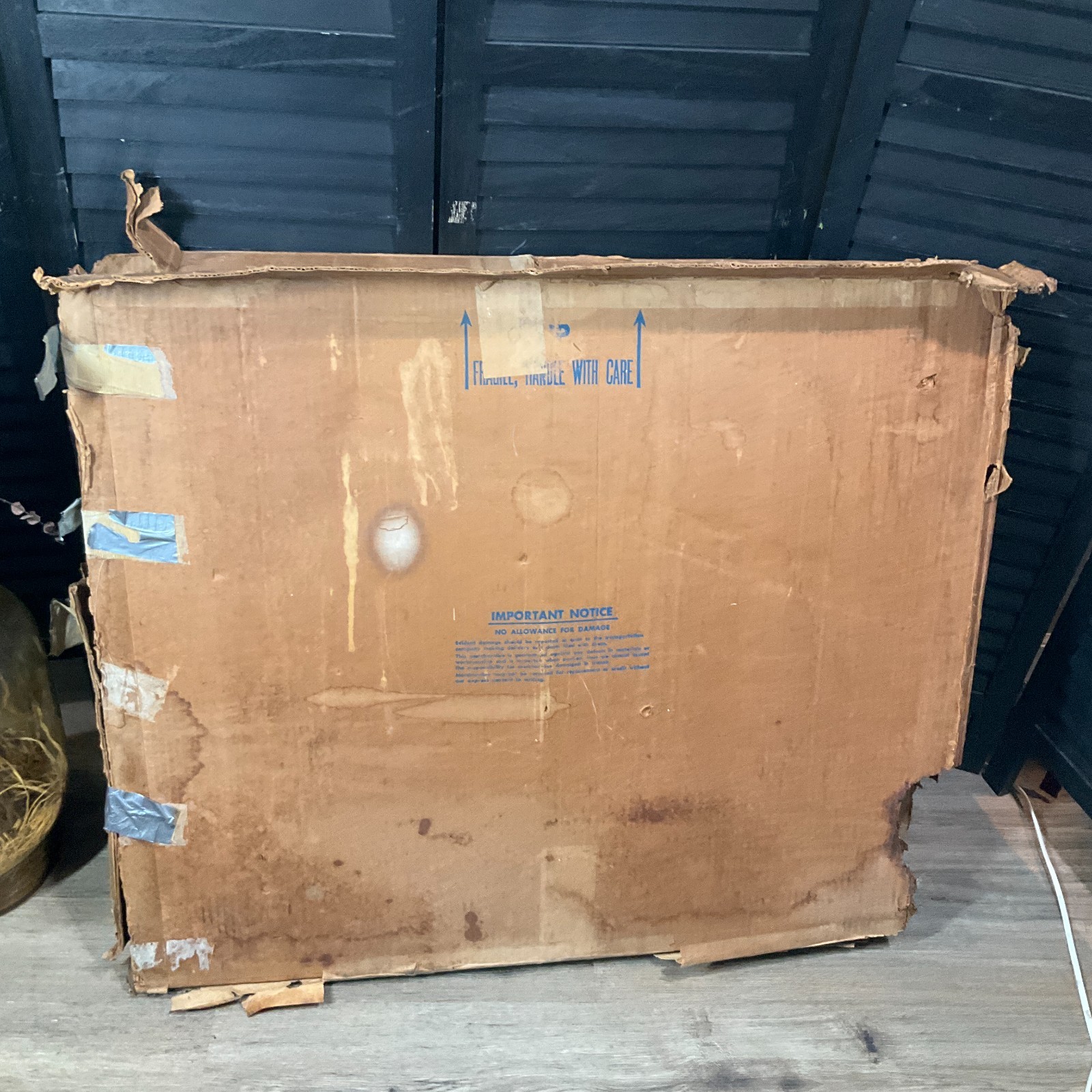 MCM Rare Vintage Original Box Wallace Aluminum Drop Leaf Folding Table 72″ X 30