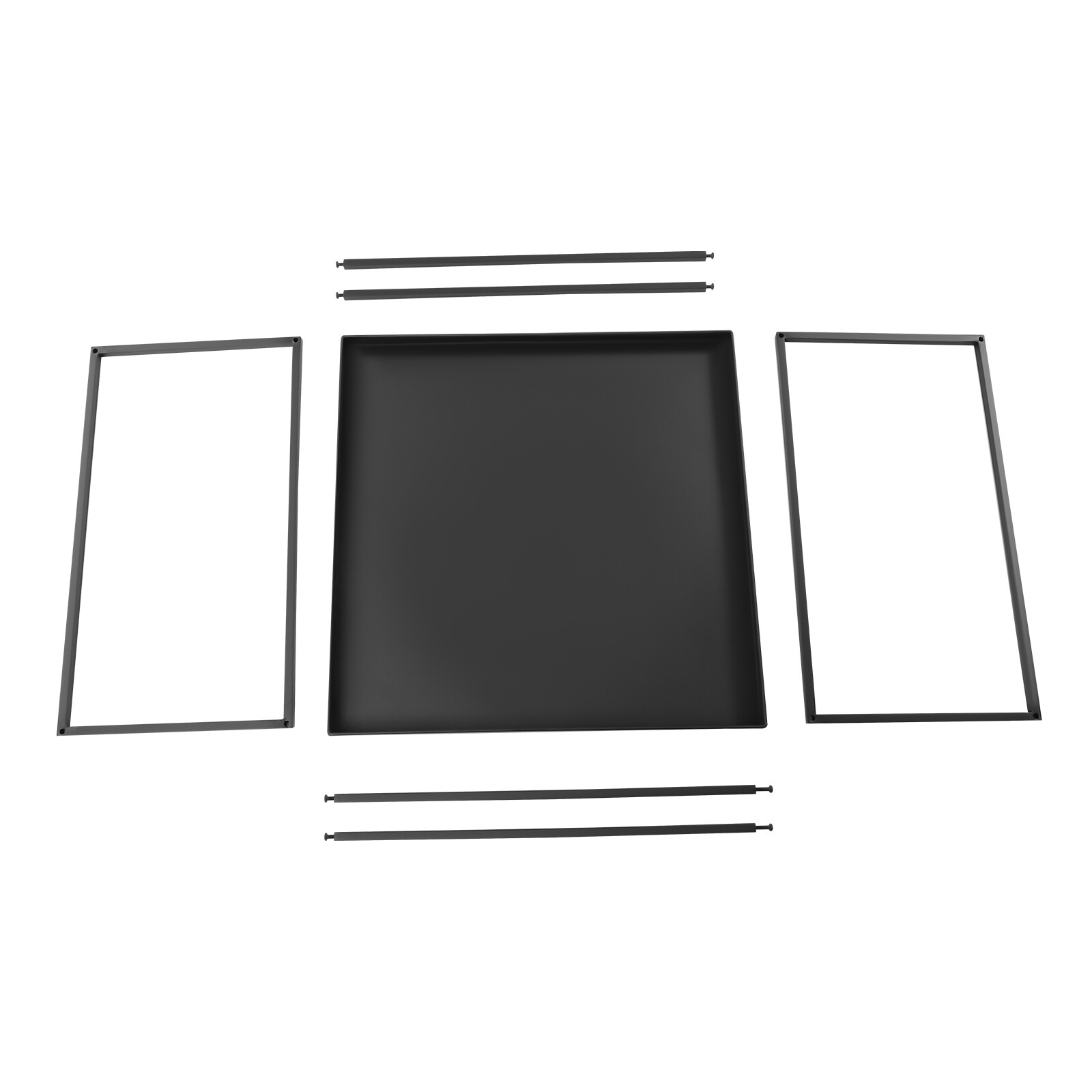 59cm Metal Square Coffee Table End Table/Side Table For Office Home Matt Black