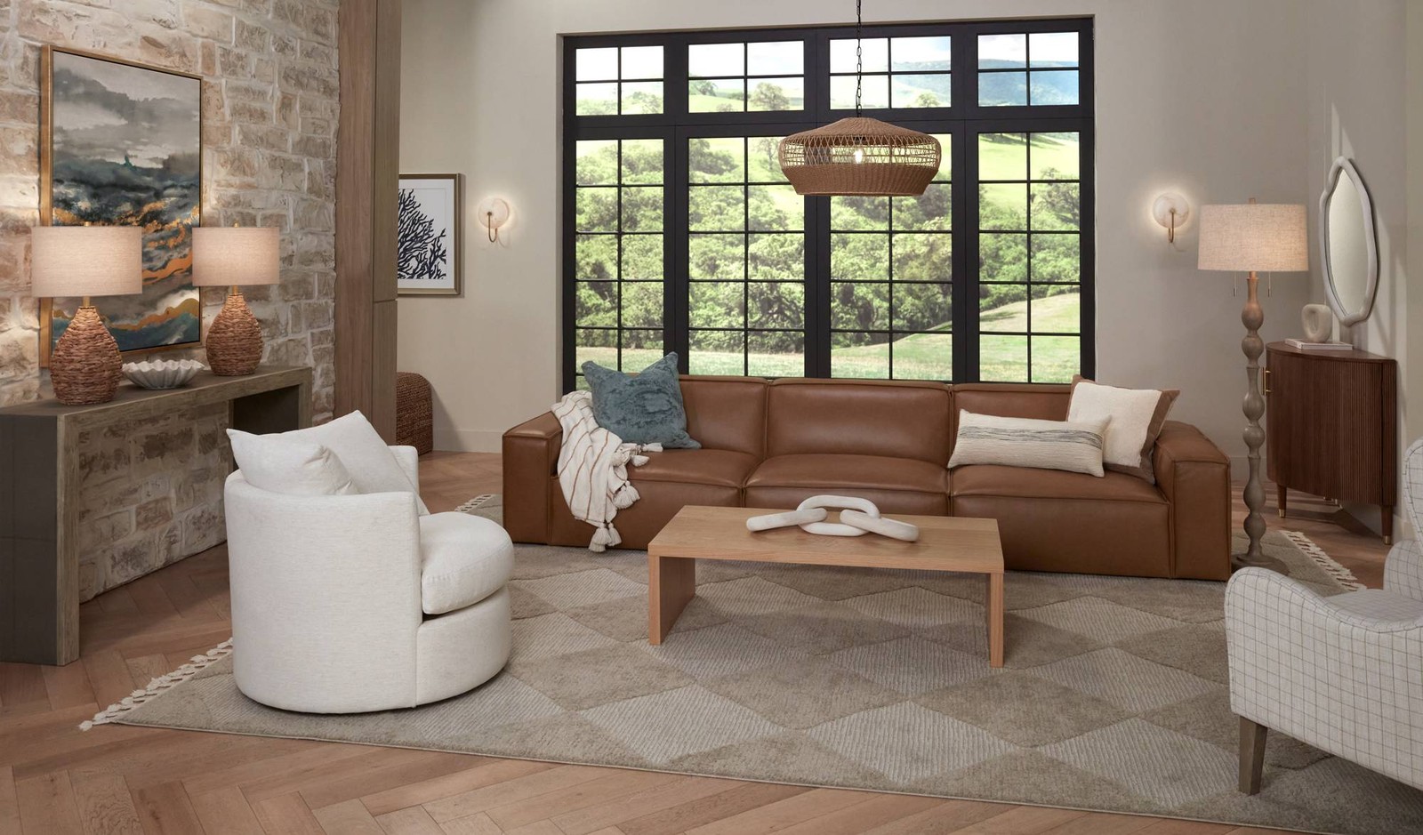 Uttermost Loophole 18″ Brown Solid Wood Modern Accent Table
