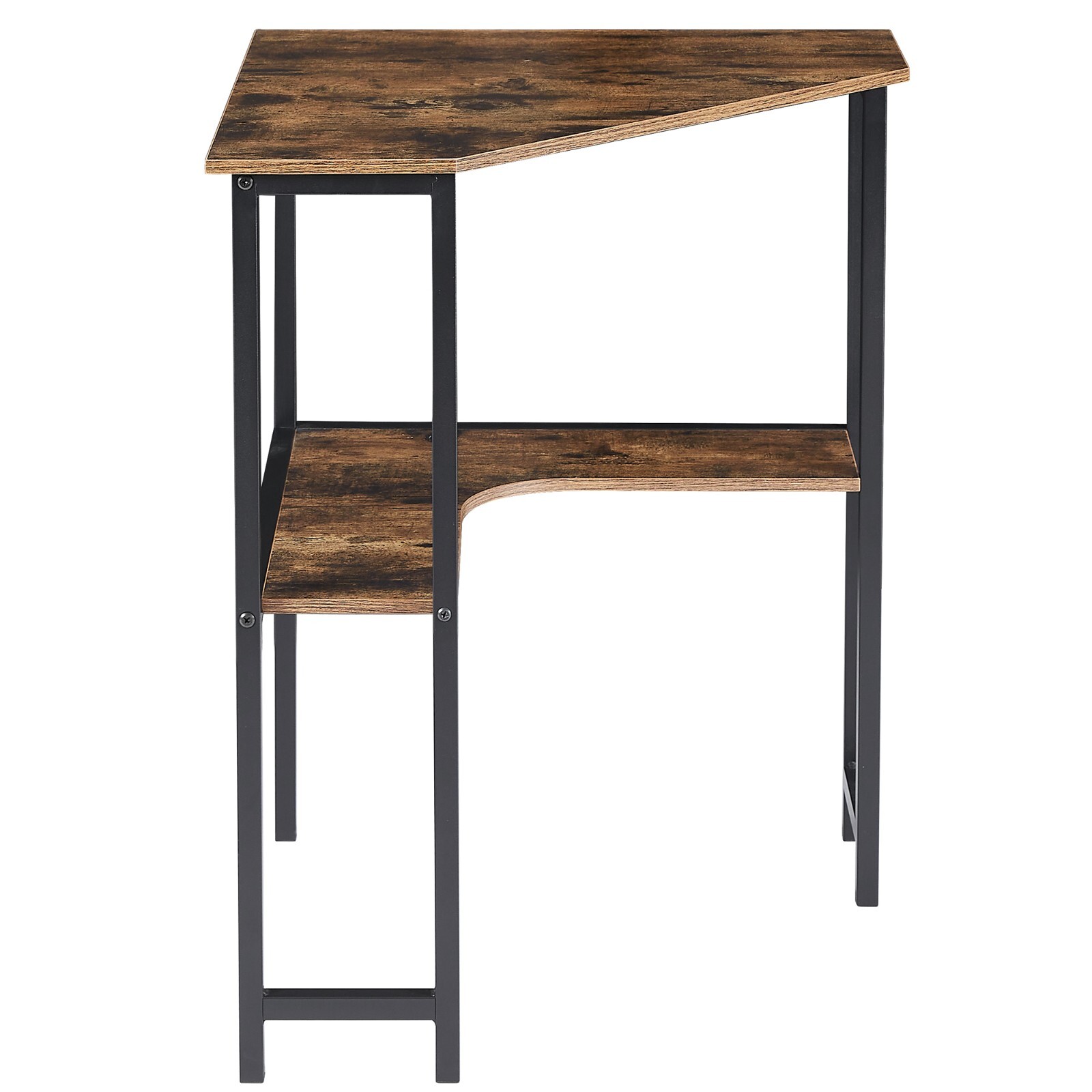 Corner Computer Desk with Storage Shelves Triangle Writing End Table Small Space