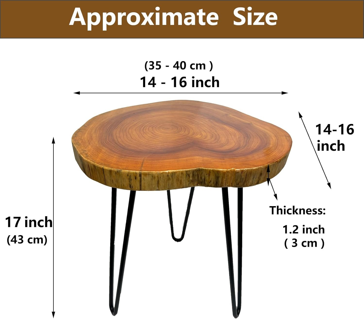 Unique Live Edge Side Table – Natural Wood End Table for Living Room & Bedroom