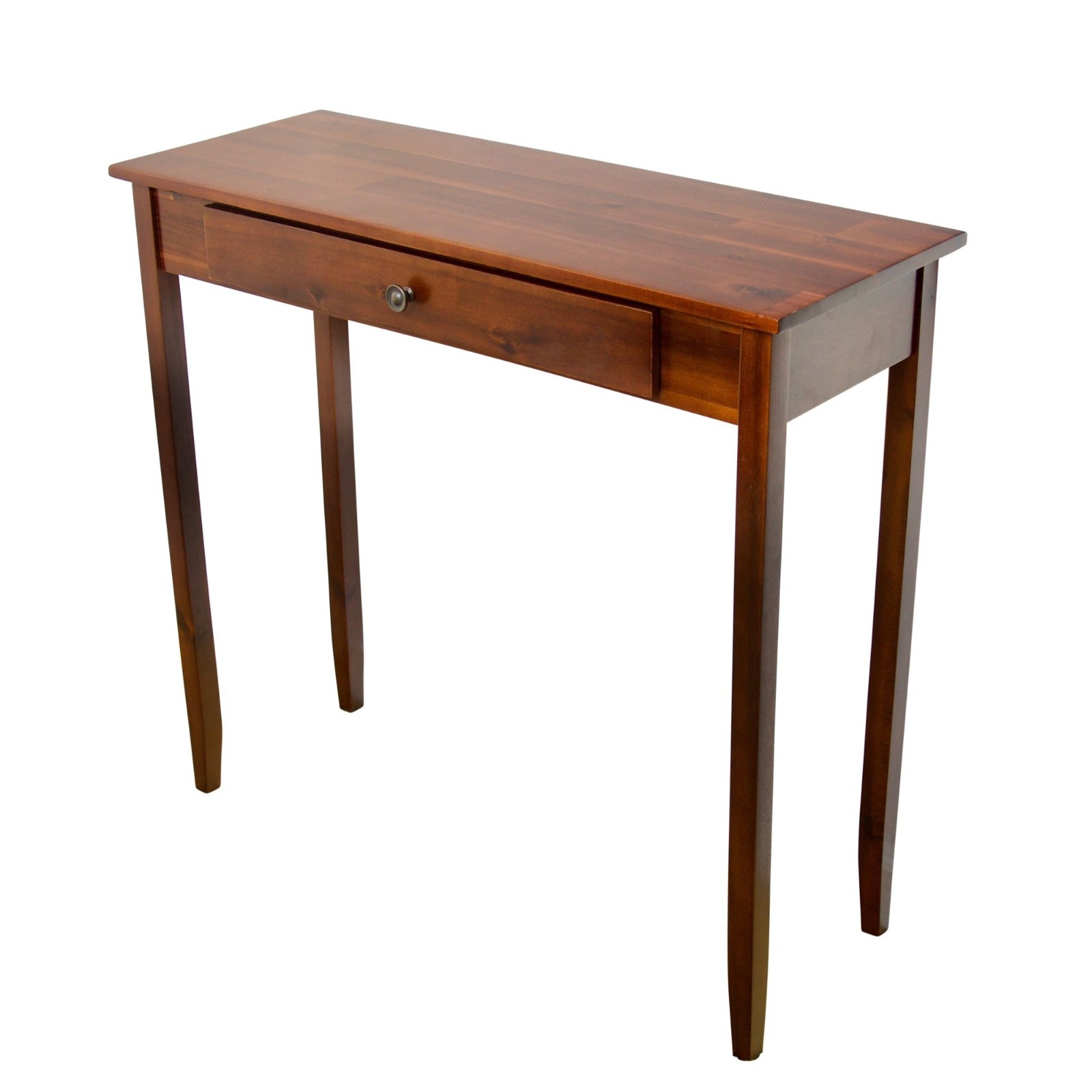 Mid Century Console Table Narrow Solid Wood W Storage Drawer Small Entryway Hall