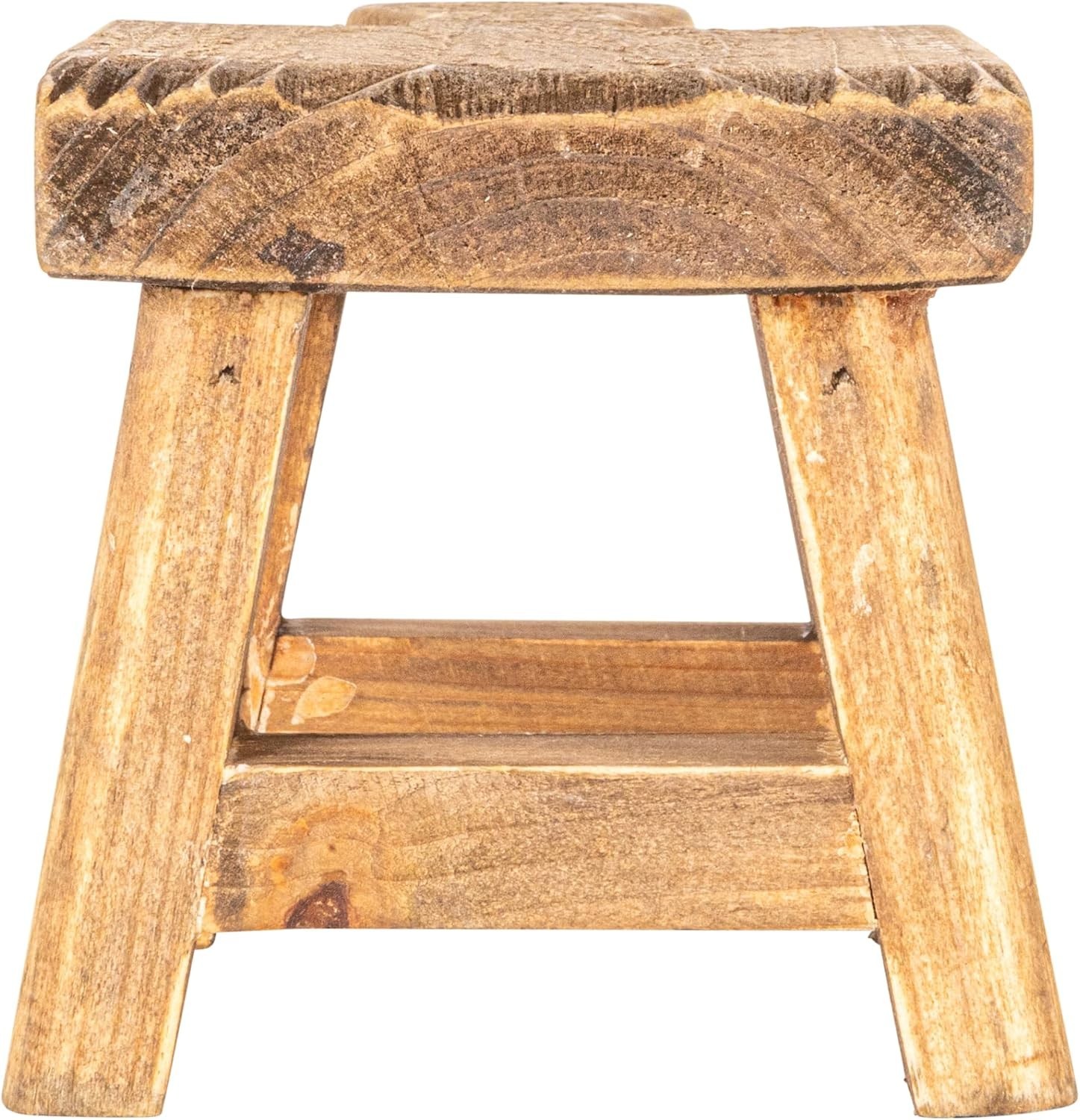 Charming Square Wood Pedestal with Handle – Perfect for Decorative Objects 9.5L
