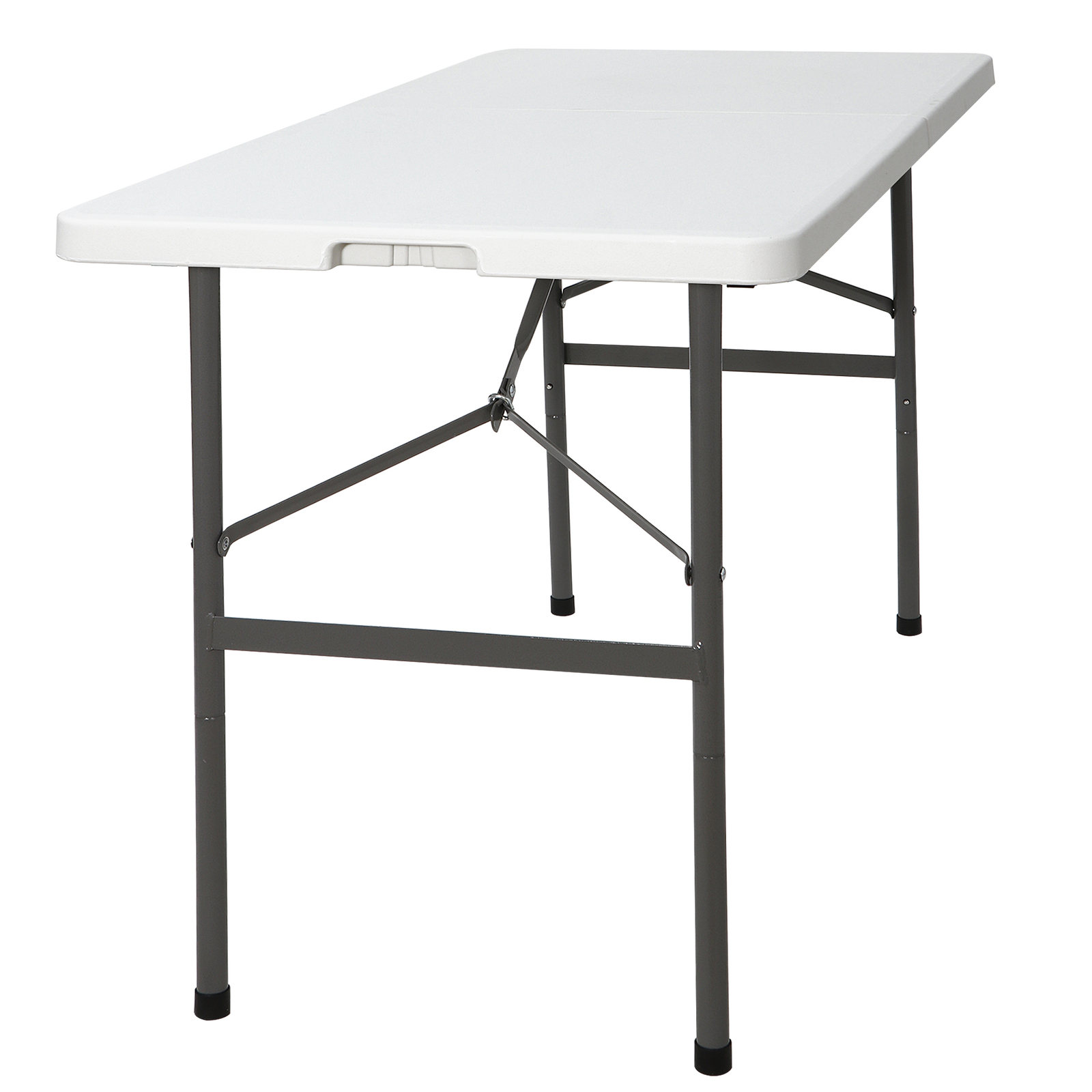 4ft Plastic Folding Table Fold-in-Half Portable Camping Table for Picnic White