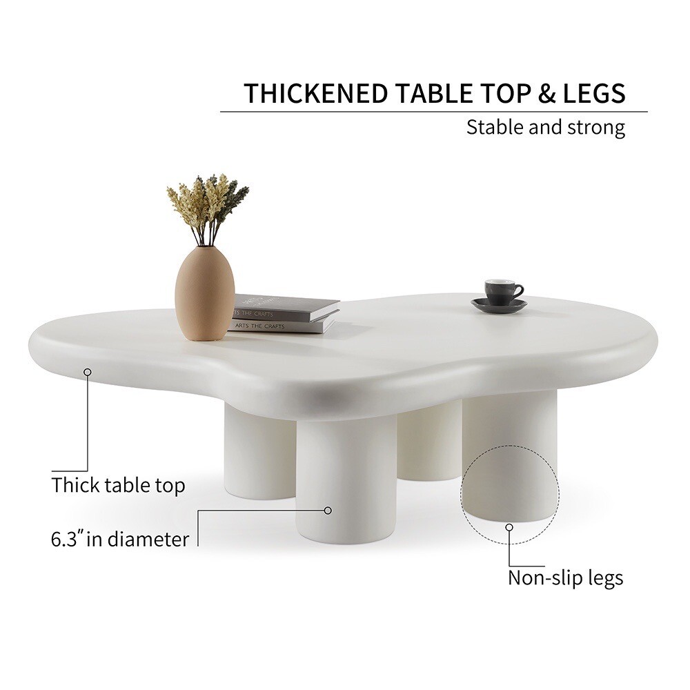 Cloud Shaped Coffee/Tea Table, Cute Coffee Table For Living Room, Off-white