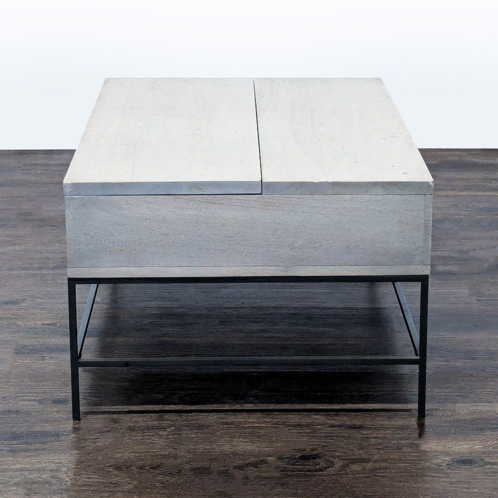 West Elm Industrial Solid Wood Storage Coffee Table