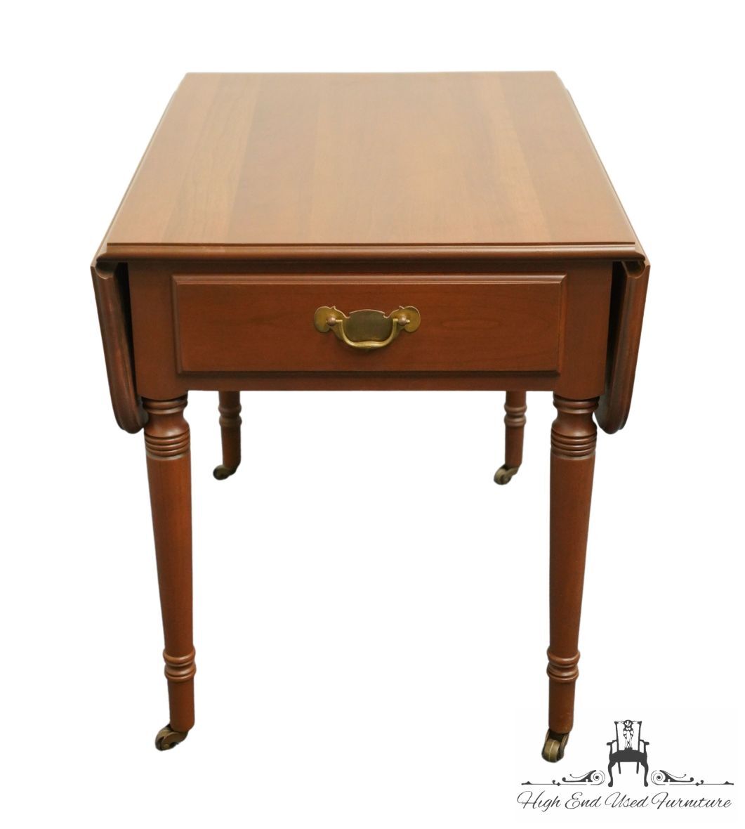 STATTON TRUTYPE Solid Cherry Traditional Style 33″ Accent Pembroke / Drop-Lea…