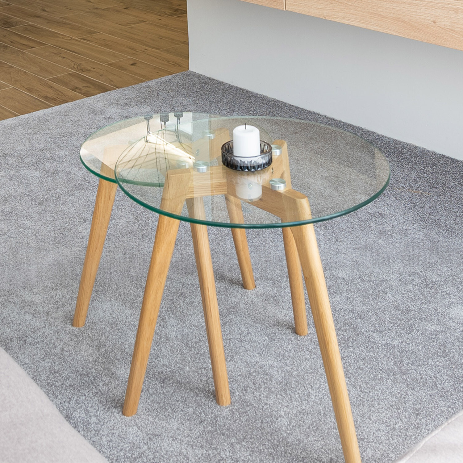 Clear Round Tempered Glass Table Top 3/8″ Inch Thick with Pencil Polished Edge