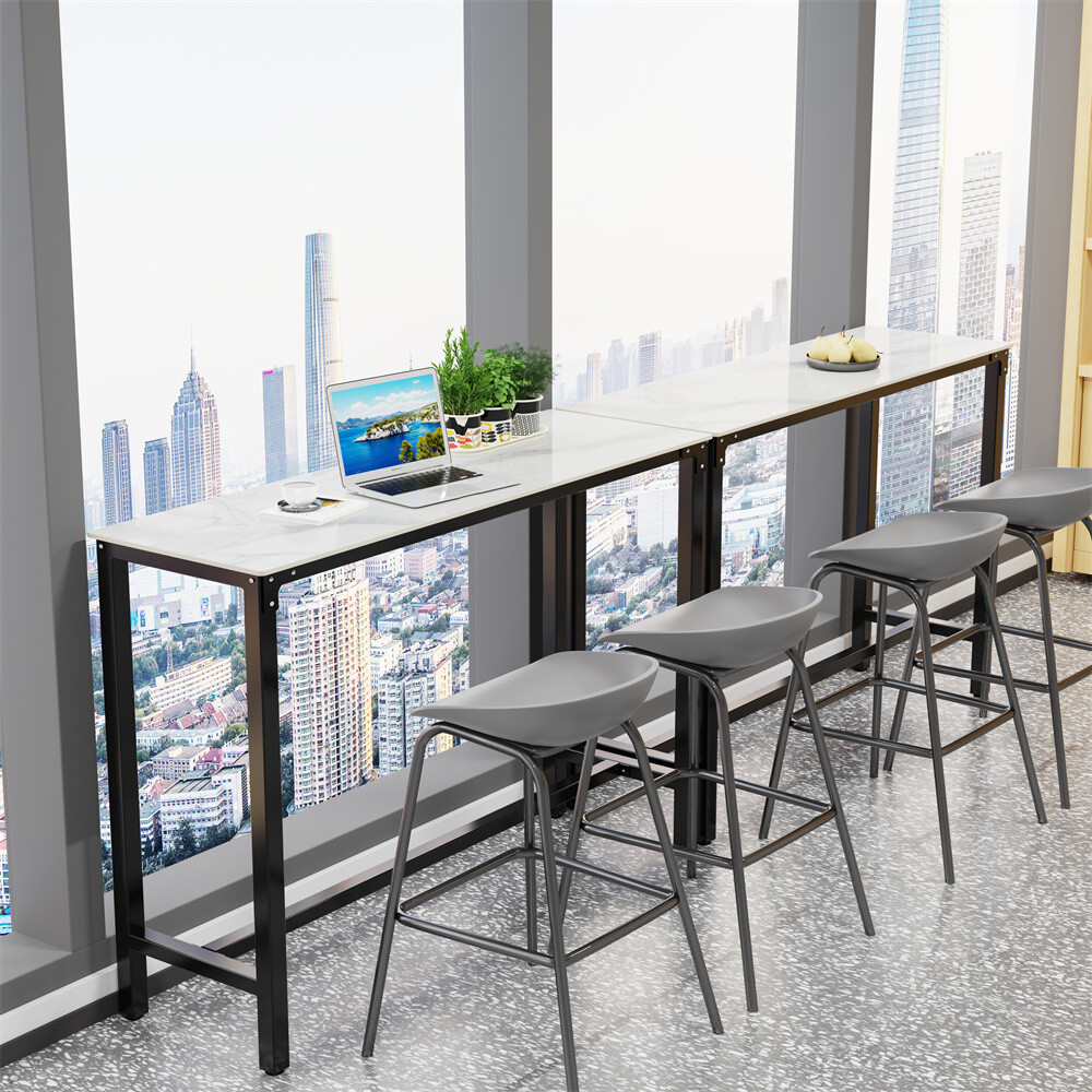 48″ Long Bar Table Easy Clean Breakfast Table Kitchen Counter Table Anti-scratch
