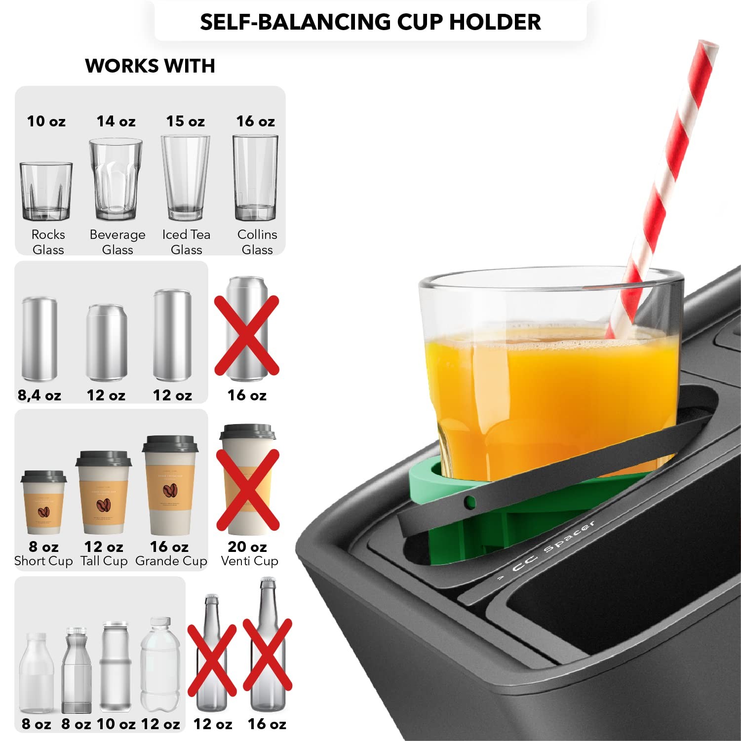 Original Tray Drinks Snacks Sofa Caddy Armrest Phone Stand TV Remote Storage