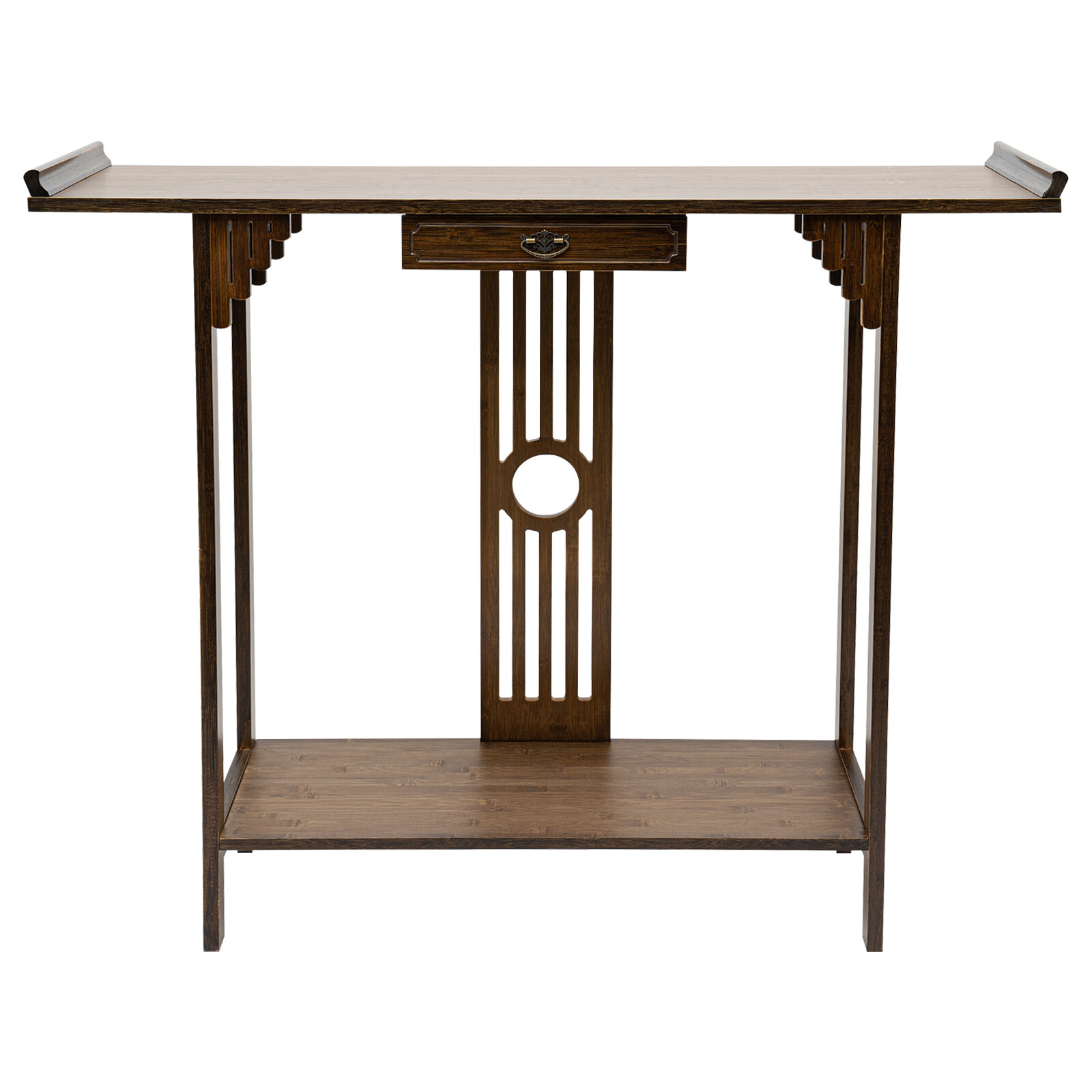 2-Tier Narrow Sofa Table Console Table with Storage Shelves for Hallway Entryway