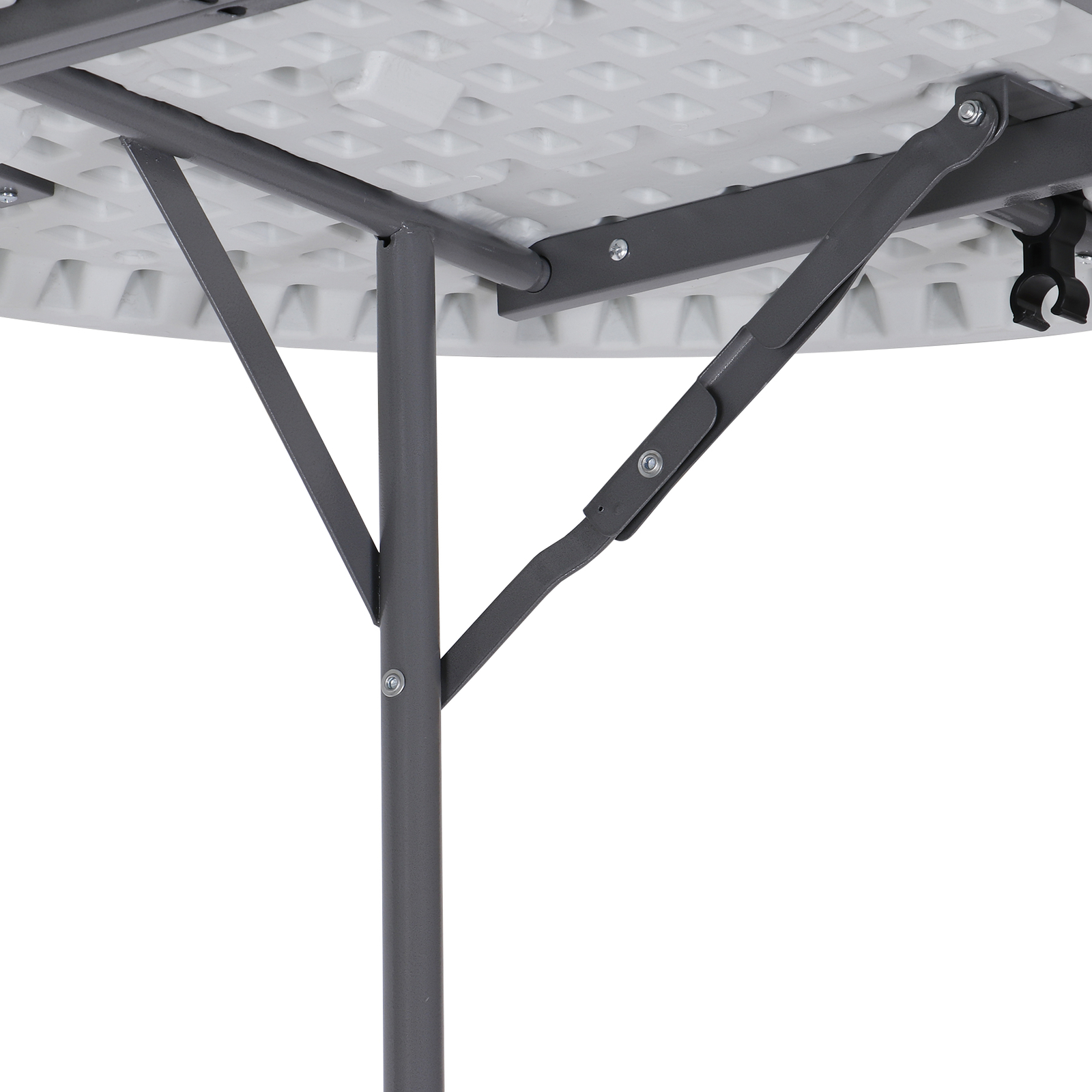 2PCS 4ft Craft Camping and Utility Folding Carry Table White Height Adjustable