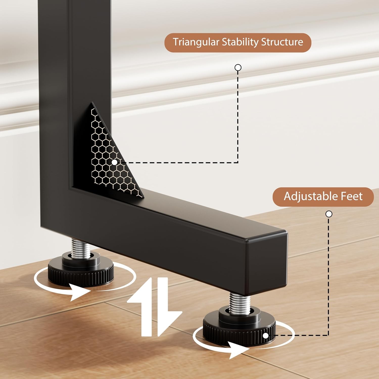 45″ Adjustable Height Narrow Console Table W/ Power Outlets Long Sofa Table