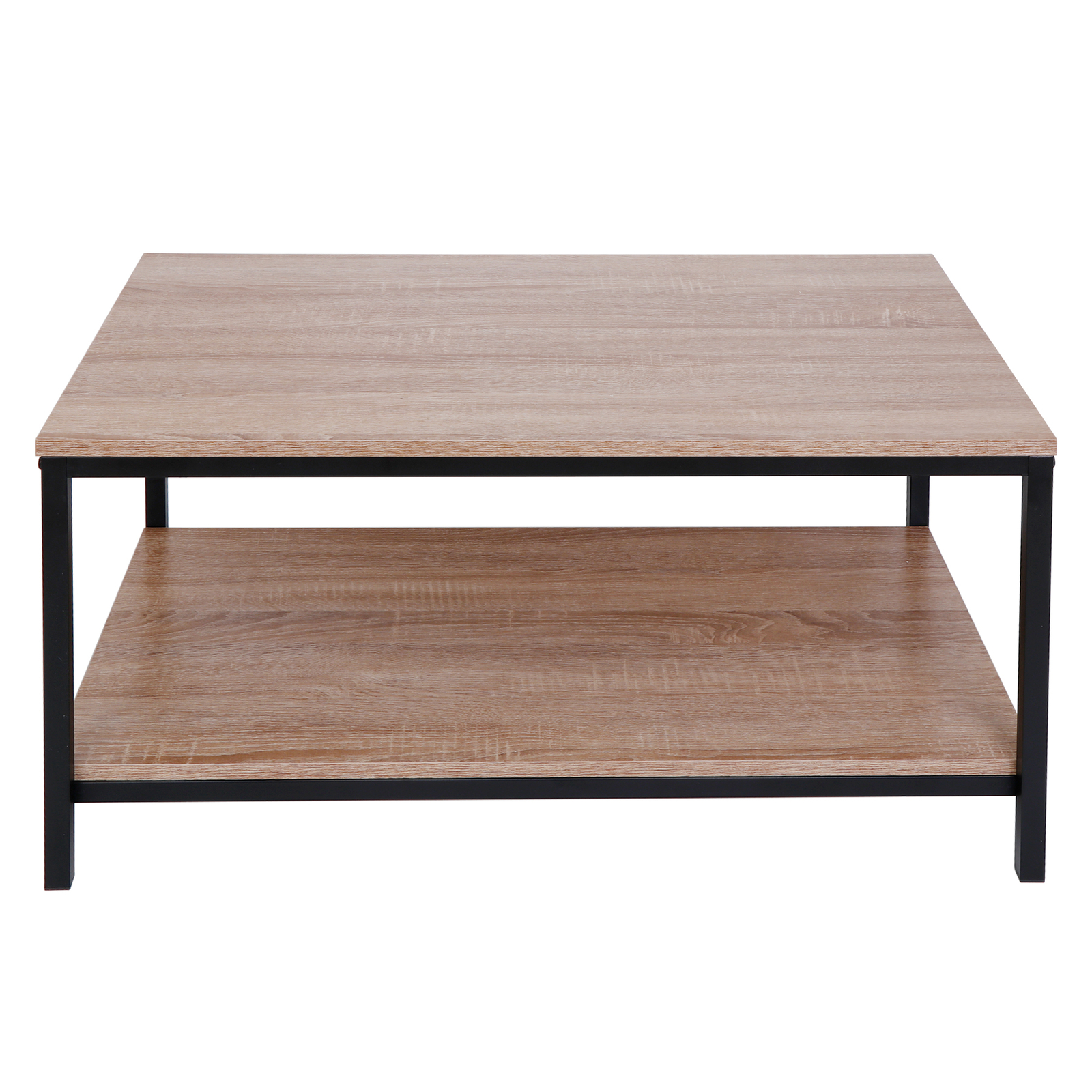 Natural Home MDF Coffee Table Two Tiers Tea Table Desk Solid Metal Frame