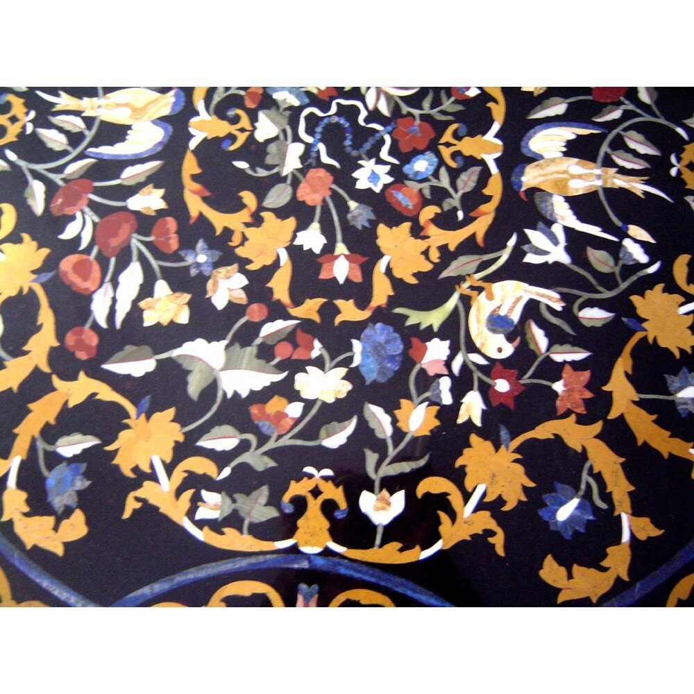 48″ Marble dining Table Top Handmade marquetry handmade Pietra dura Inlay